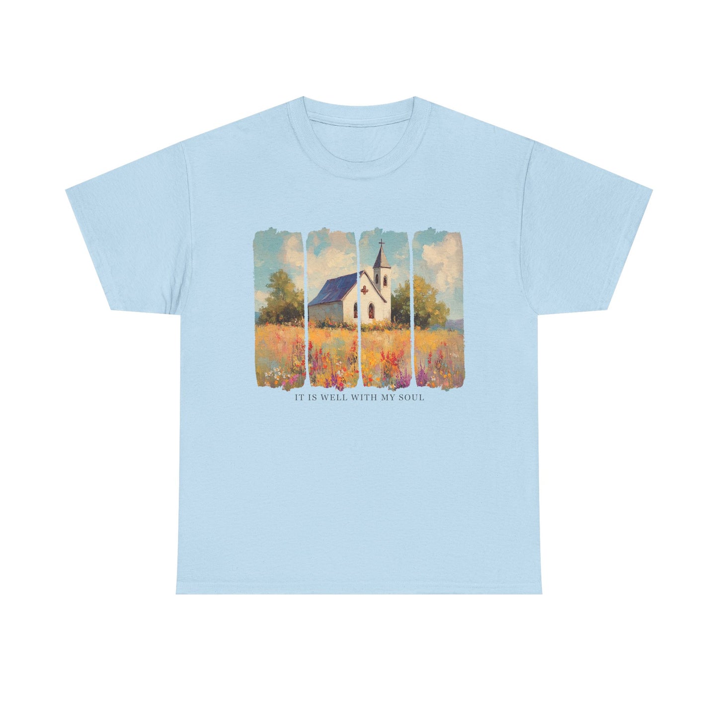 Inspirational Unisex Heavy Cotton Tee - "It Is Well With My Soul" - Faith Shirt, Spiritual Gift, Comfort Tee, Religious