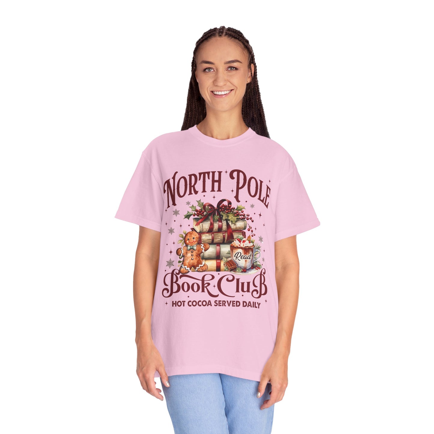 Christmas Comfort Color Tee/North Pole T-Shirt/Reading t-shirt/Christmas Reading Tee/Book Club T-Shirt