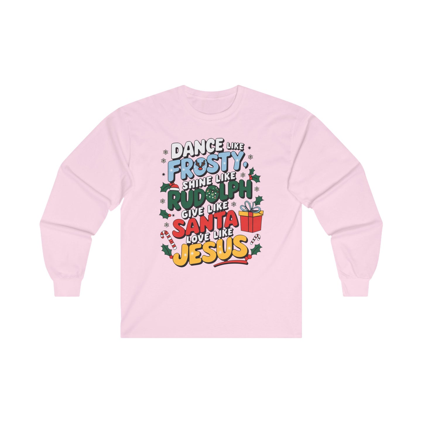 Holiday Unisex Heavy Cotton Long Sleeve Tee/Christmas Tee/Dance like Frosty/Christmas Retro Shirt