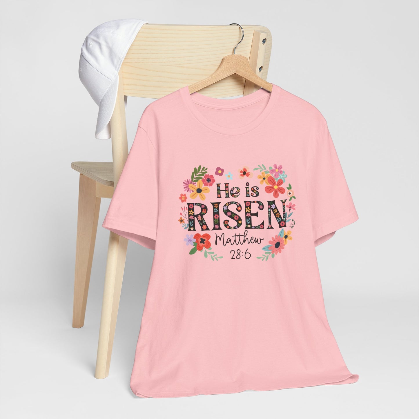 He is Risen Floral Tee, Easter Celebration Shirt, Christian Faith Apparel, Spring Outfit, Inspirational Gift
