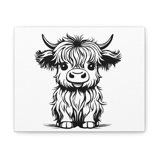 Baby Highland Cow Canvas