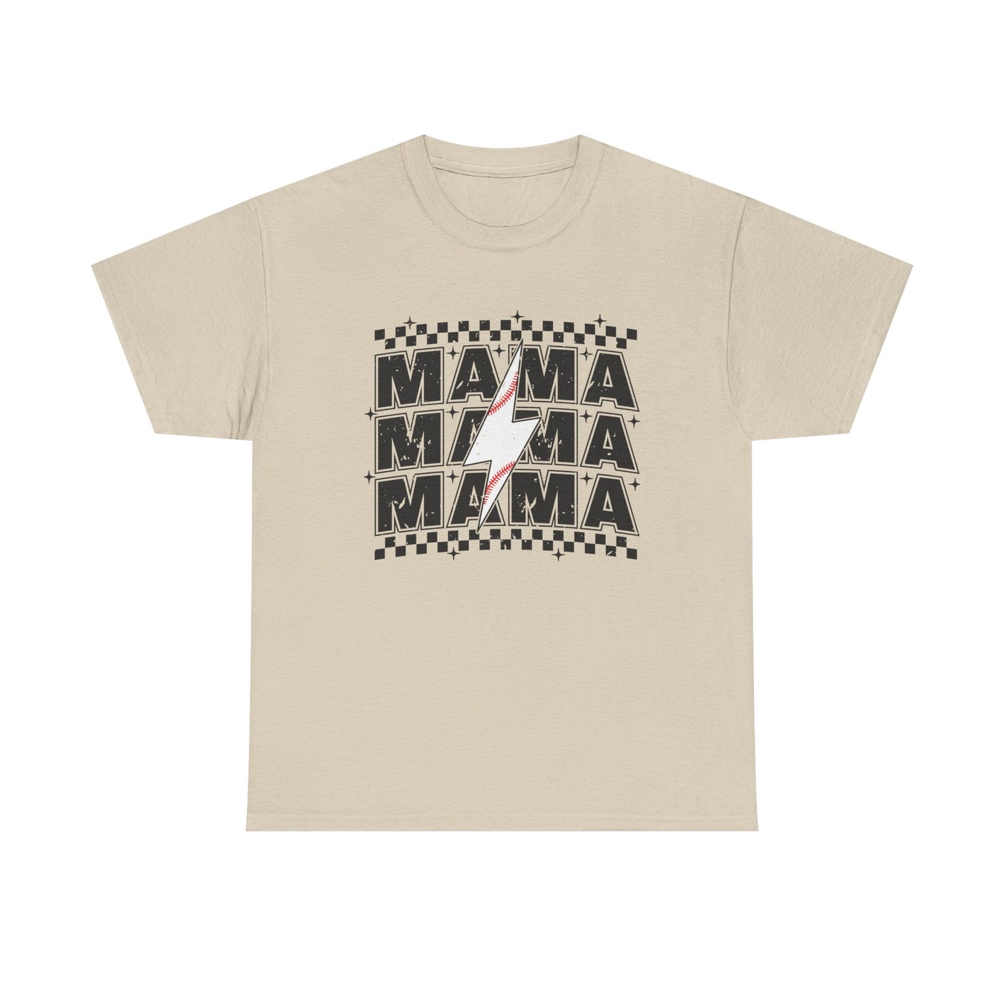 Mama Baseball Tee, Mama lightening bolt baseball t-shirt