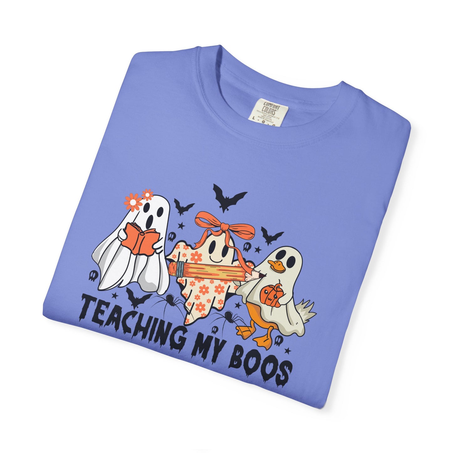 Ghostly Teaching T-Shirt, Halloween Gift, Spooky Tee, Fun Family Shirt, Unisex Cotton Top - Haunted Teacher Apparel