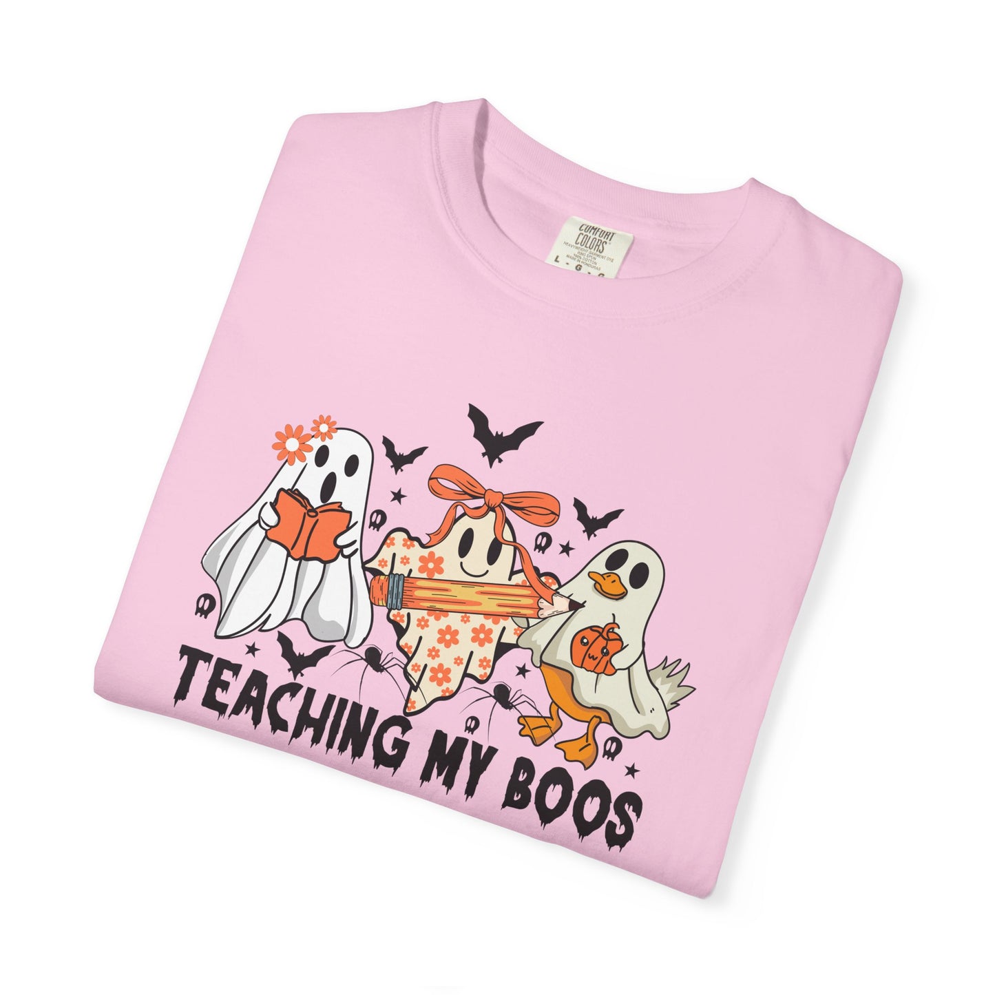 Ghostly Teaching T-Shirt, Halloween Gift, Spooky Tee, Fun Family Shirt, Unisex Cotton Top - Haunted Teacher Apparel