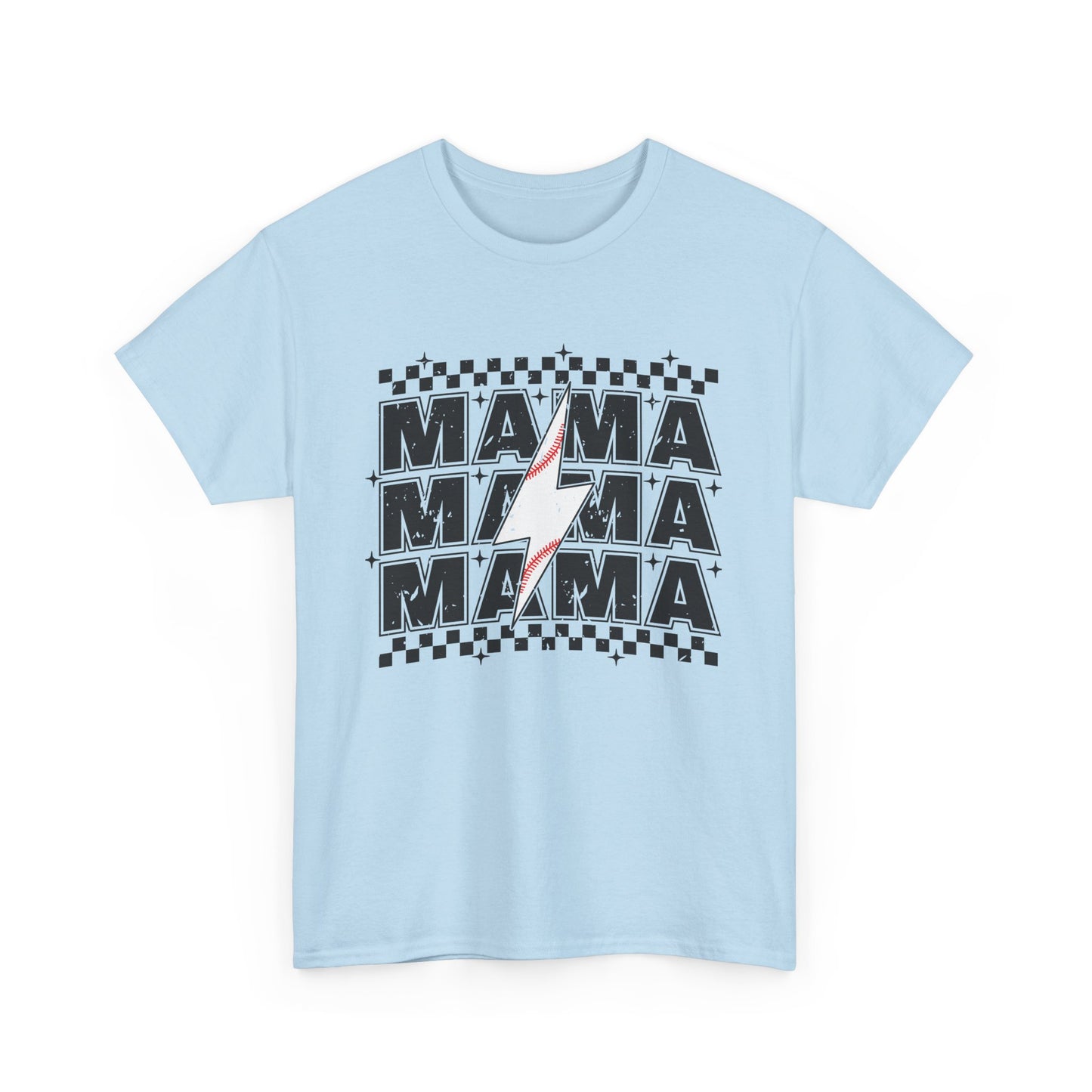 Mama Baseball Tee, Mama lightening bolt baseball t-shirt