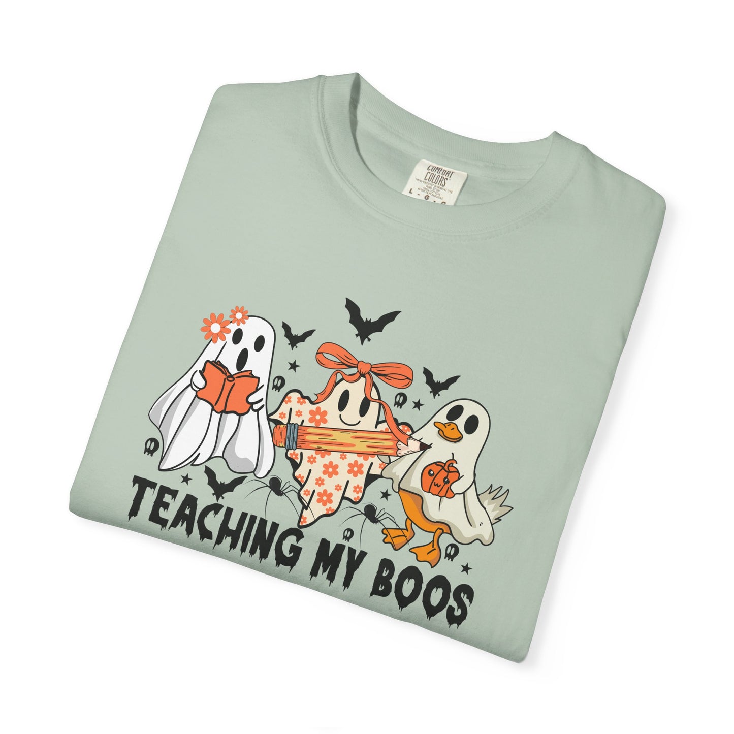 Ghostly Teaching T-Shirt, Halloween Gift, Spooky Tee, Fun Family Shirt, Unisex Cotton Top - Haunted Teacher Apparel