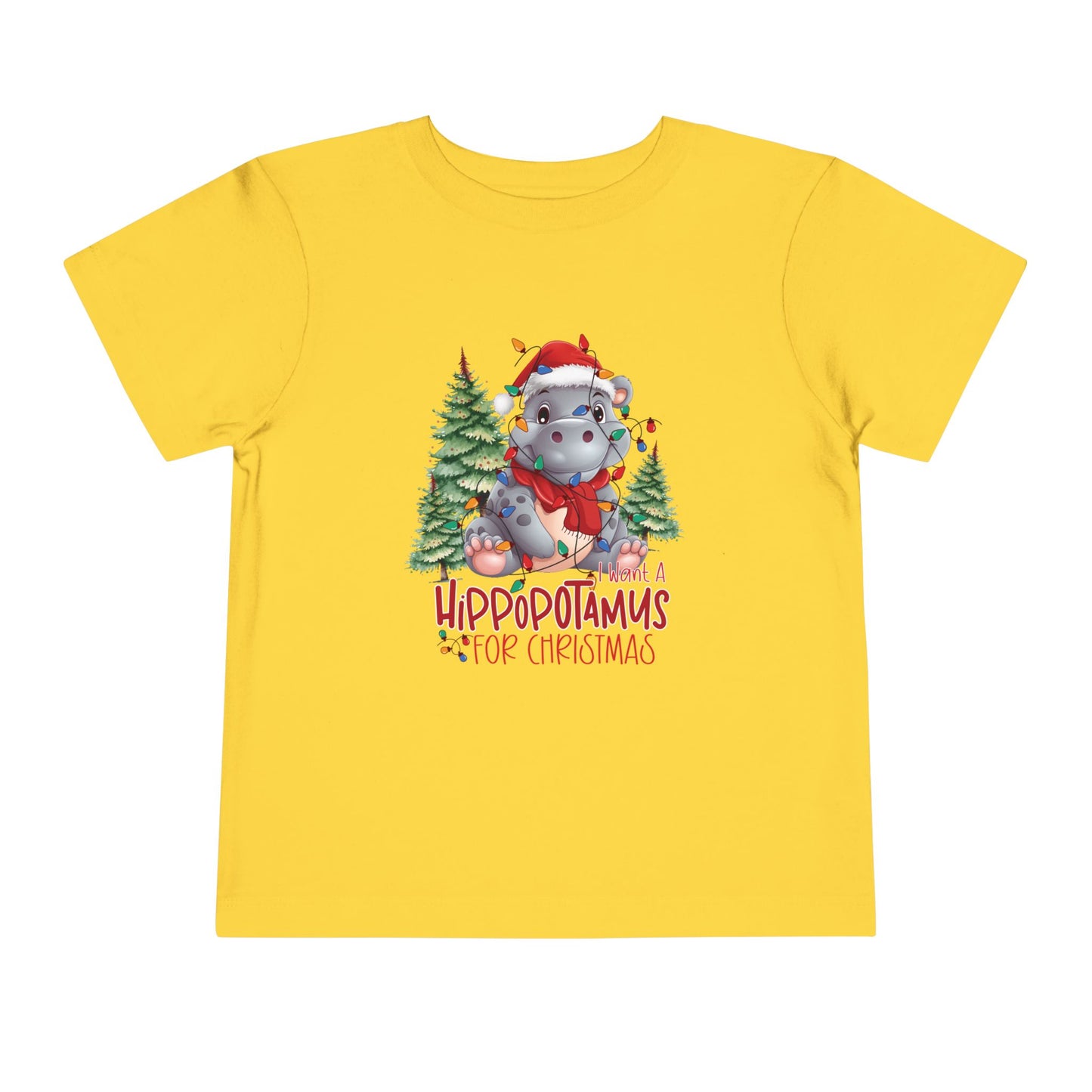 I want a hippopotamus for Christmas Toddler Short Sleeve Tee/ Bella Canvas Soft Toddler tee