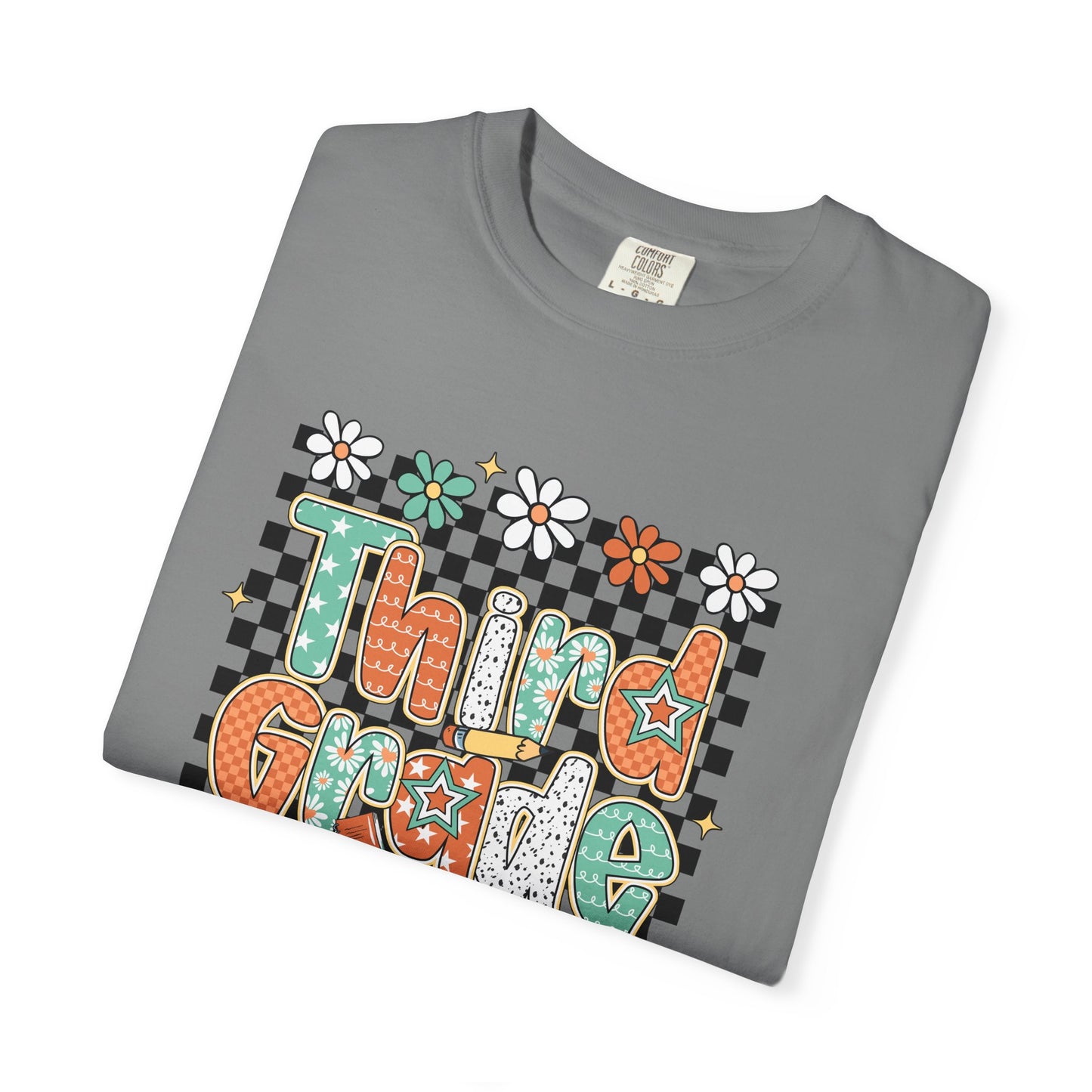 Retro Third Grade Unisex Garment-Dyed T-shirt, Back to School Shirt, Teacher Tee