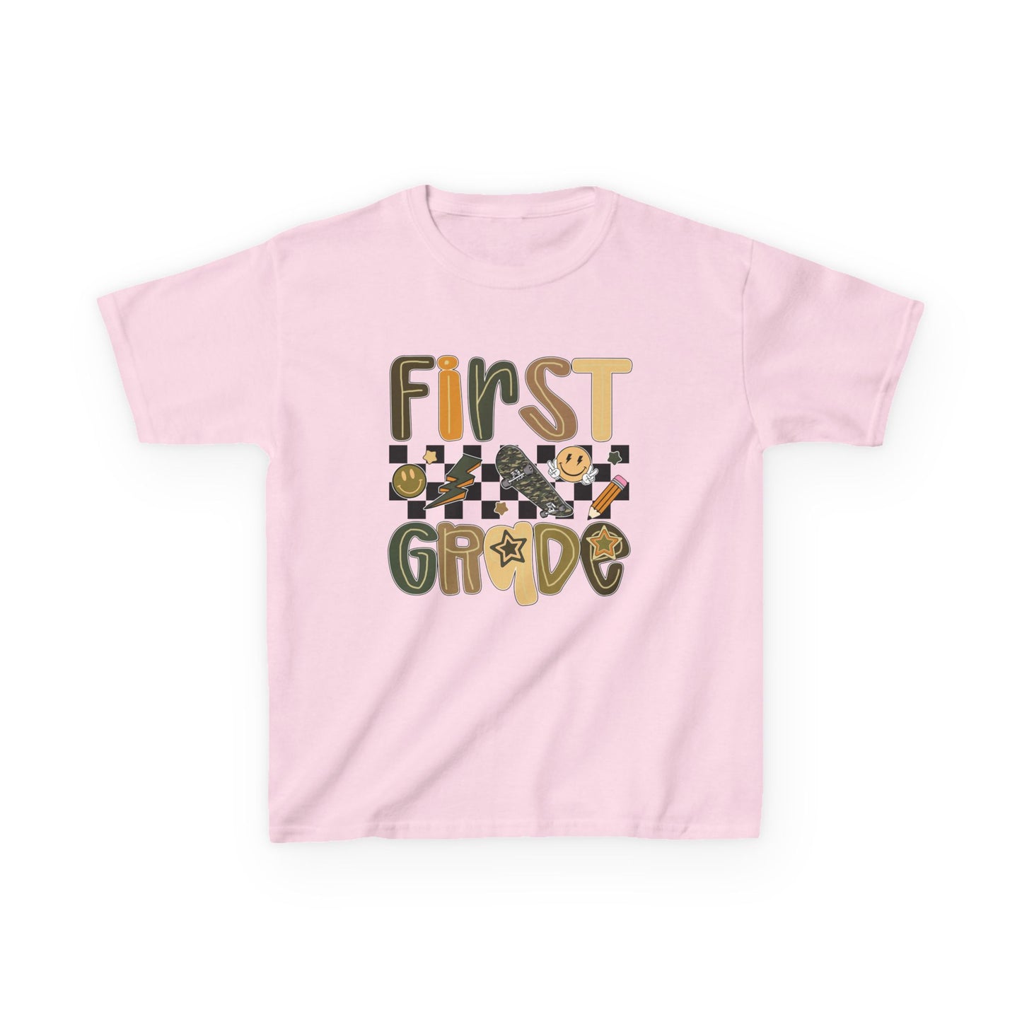 First Grade Kids Tee, Fun Children's Shirt, Back to School Apparel, Gift for Students, Classroom Wear, Summer Camp T-Shirt