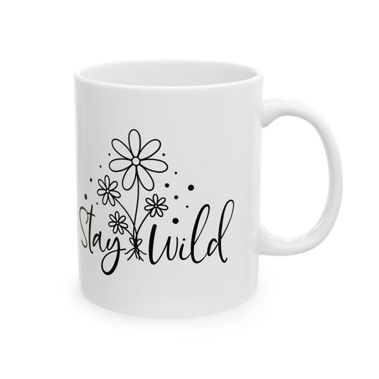 Stay Wild Wildflowers Ceramic Mug, 11oz