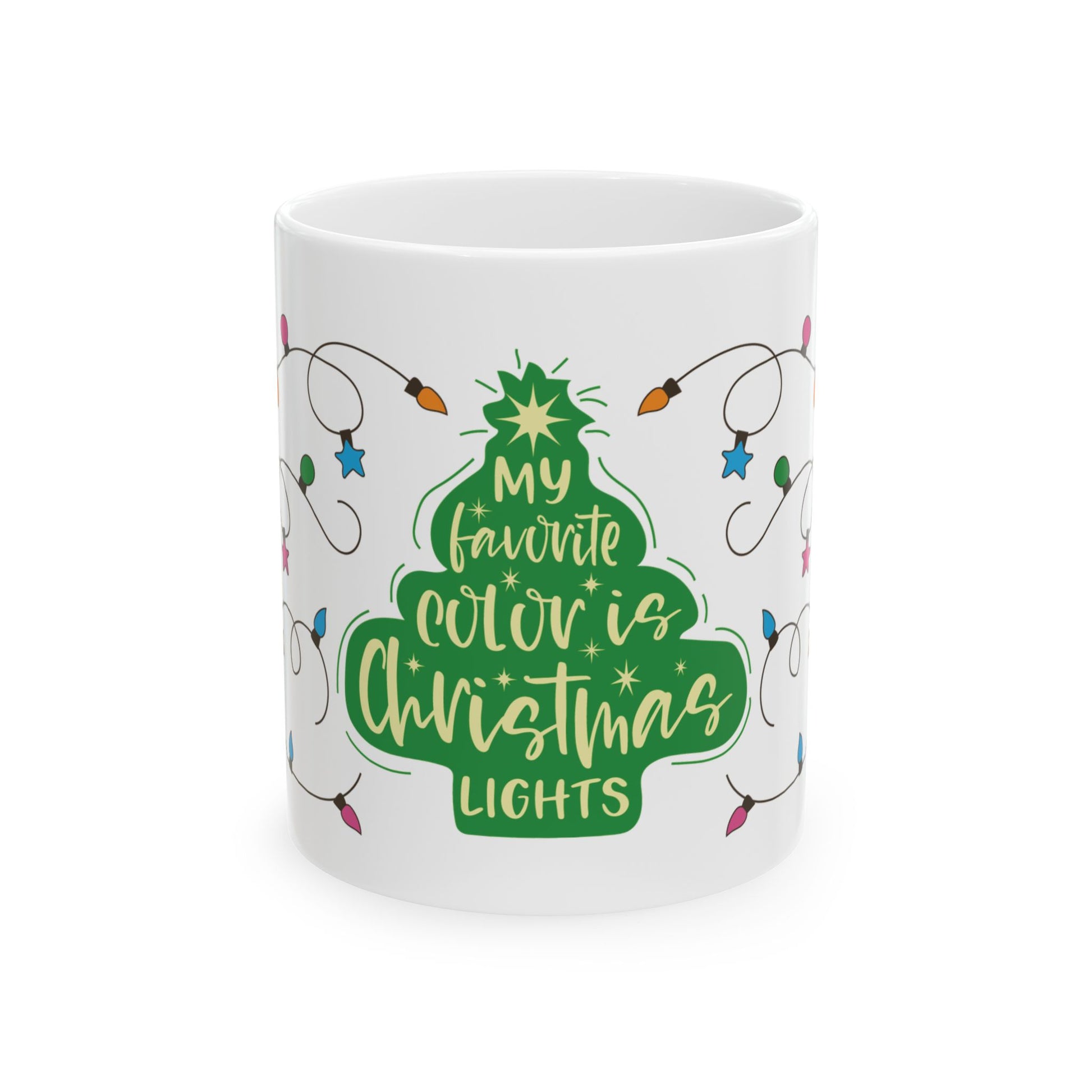 My favorite color is Christmas Lights Ceramic Mug, (11oz)