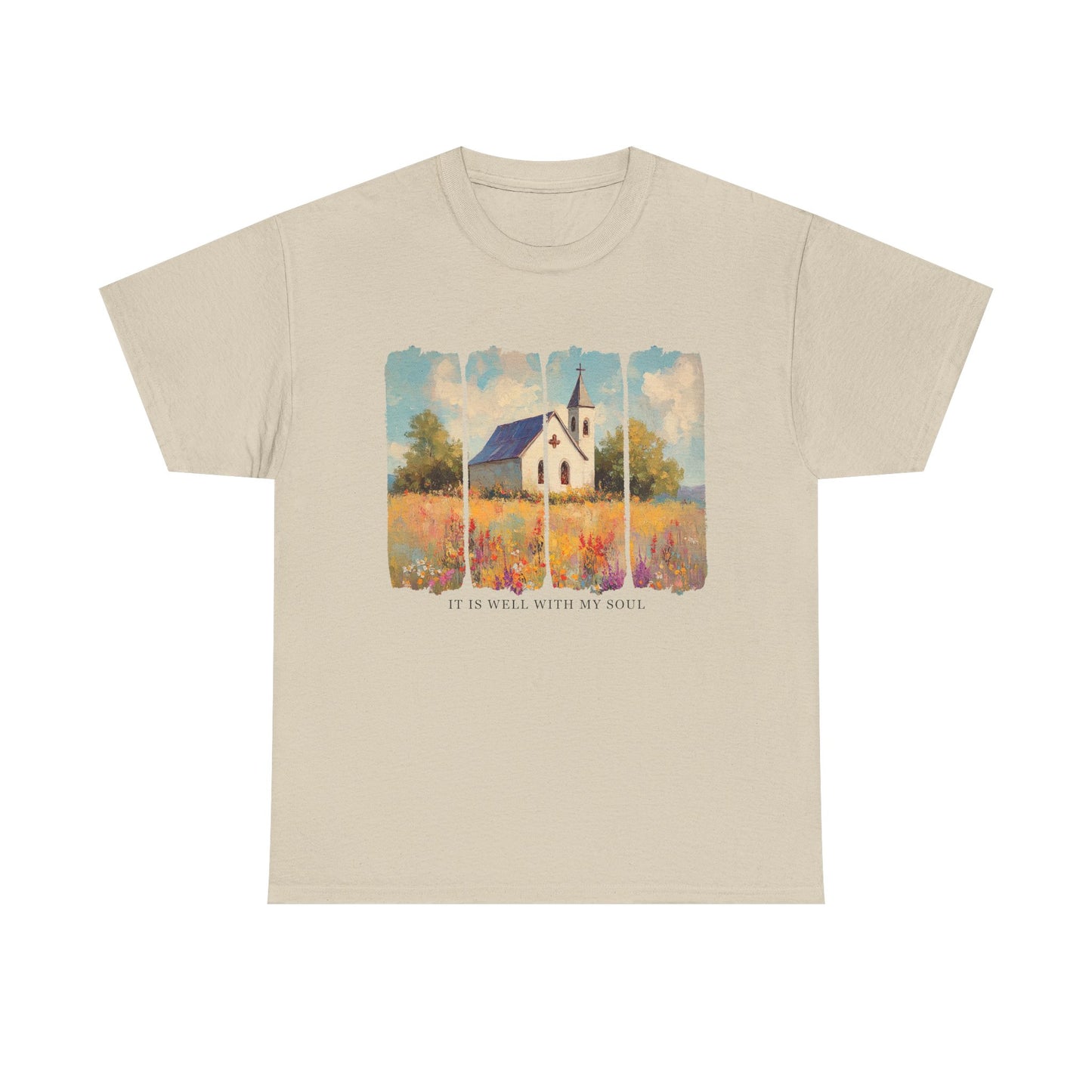 Inspirational Unisex Heavy Cotton Tee - "It Is Well With My Soul" - Faith Shirt, Spiritual Gift, Comfort Tee, Religious