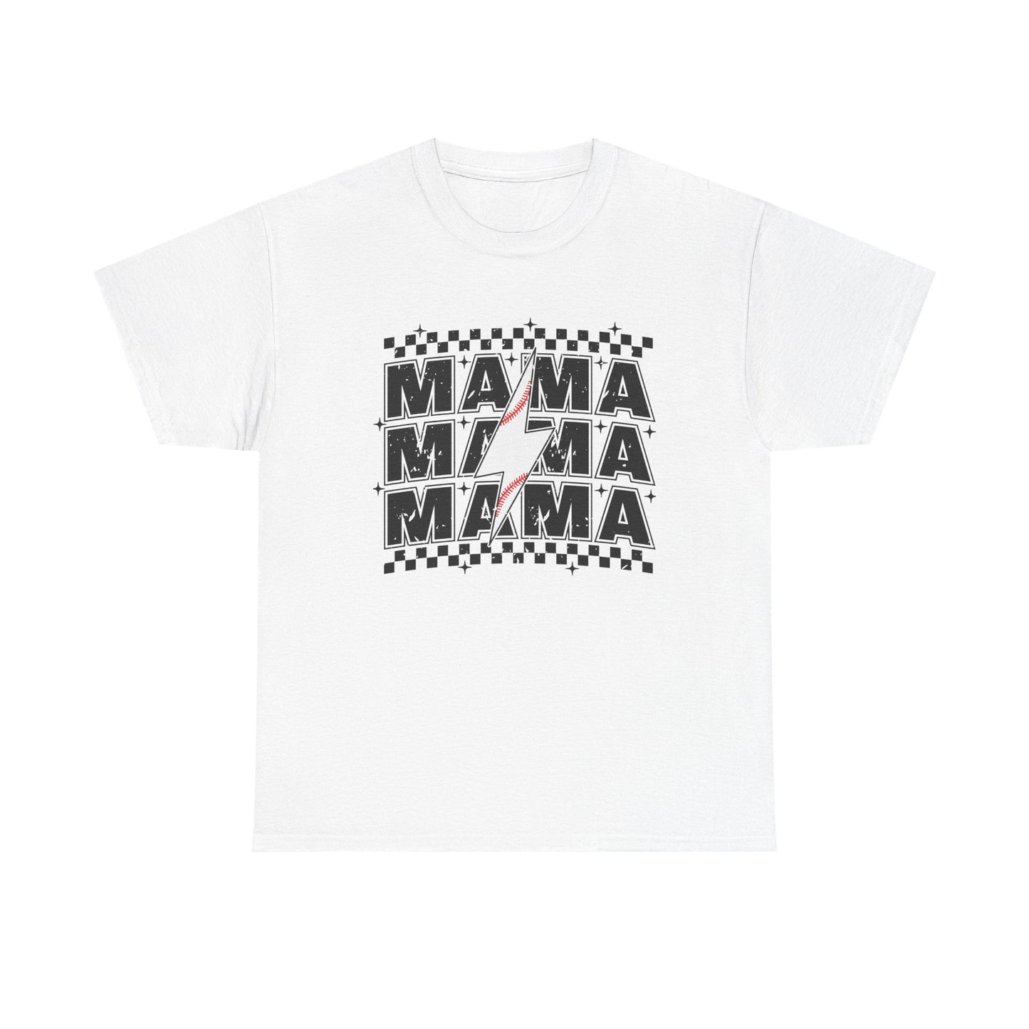 Mama Baseball Tee, Mama lightening bolt baseball t-shirt