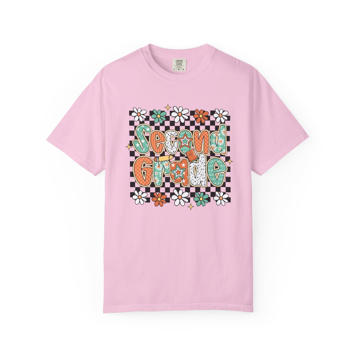 Retro Second Grade Teacher Tee Unisex Garment-Dyed T-shirt, School Teacher Gift, Back to School