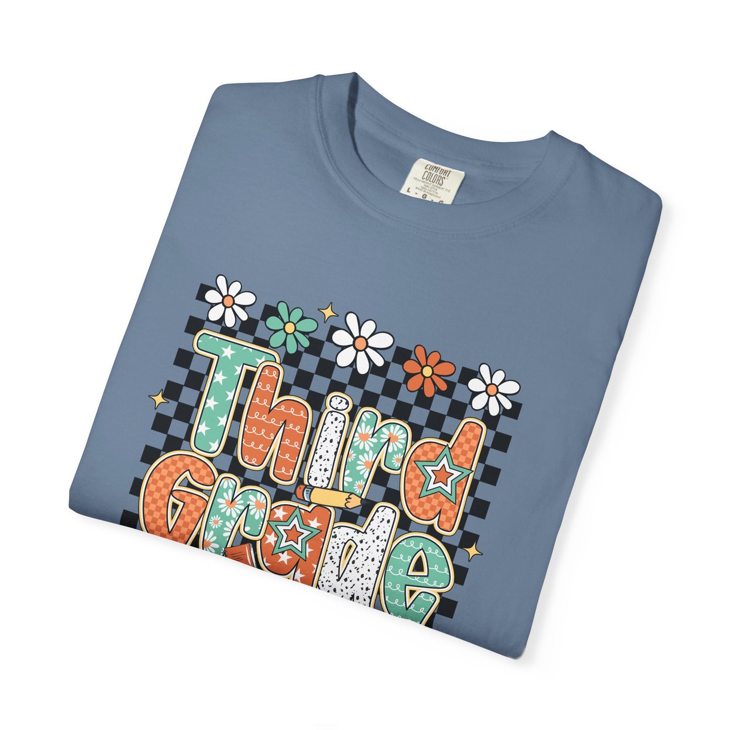 Retro Third Grade Unisex Garment-Dyed T-shirt, Back to School Shirt, Teacher Tee