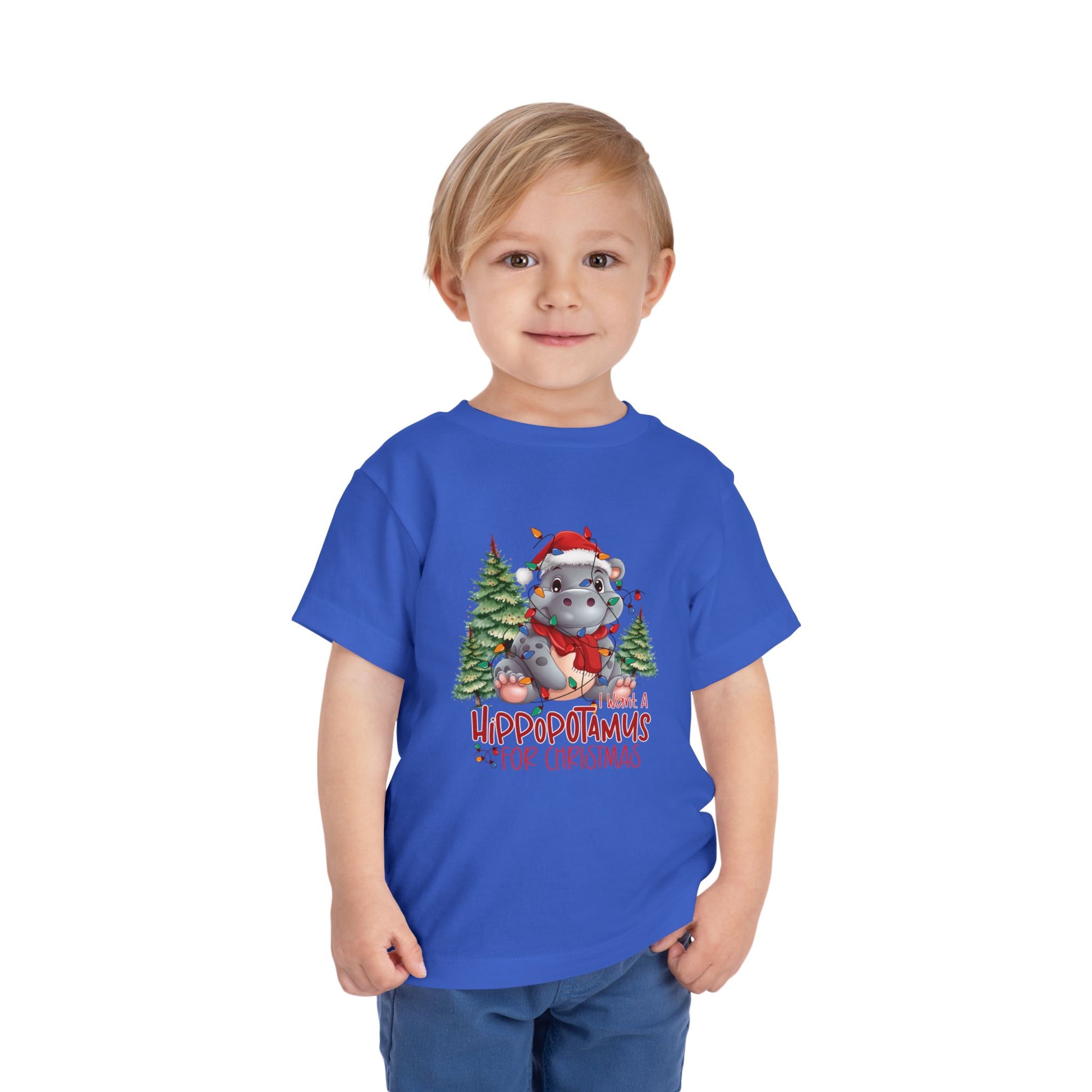 I want a hippopotamus for Christmas Toddler Short Sleeve Tee/ Bella Canvas Soft Toddler tee
