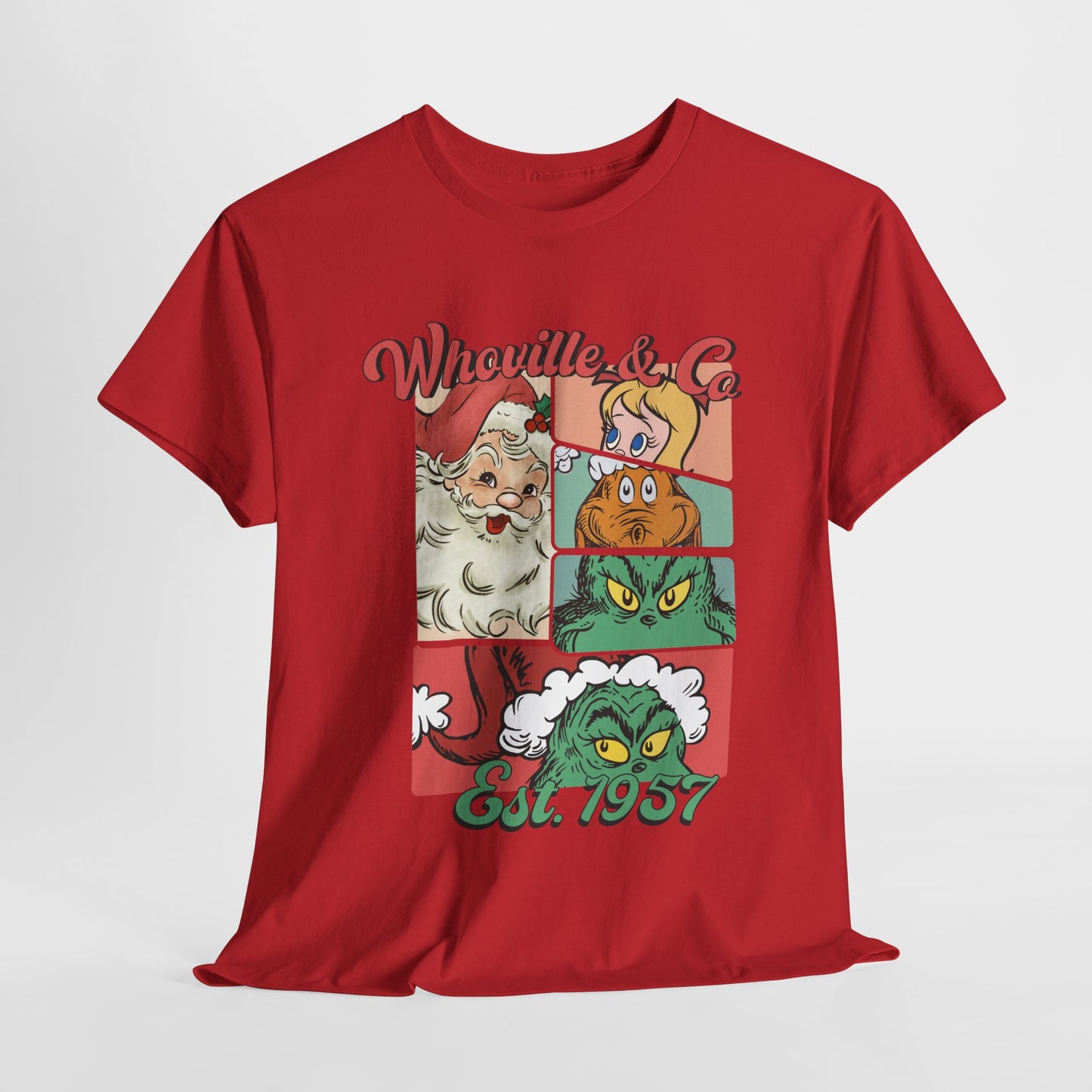 Retro Christmas Unisex Heavy Cotton Tee/Whoville Christmas Shirt/Grinch/Cindy Lou