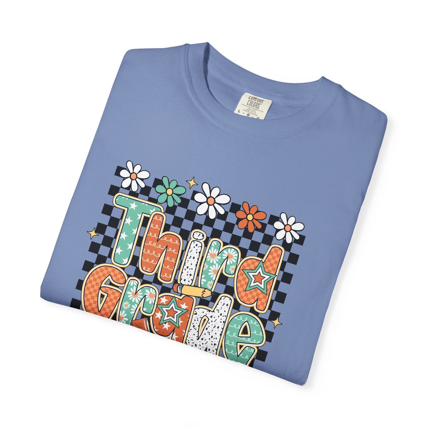 Retro Third Grade Unisex Garment-Dyed T-shirt, Back to School Shirt, Teacher Tee