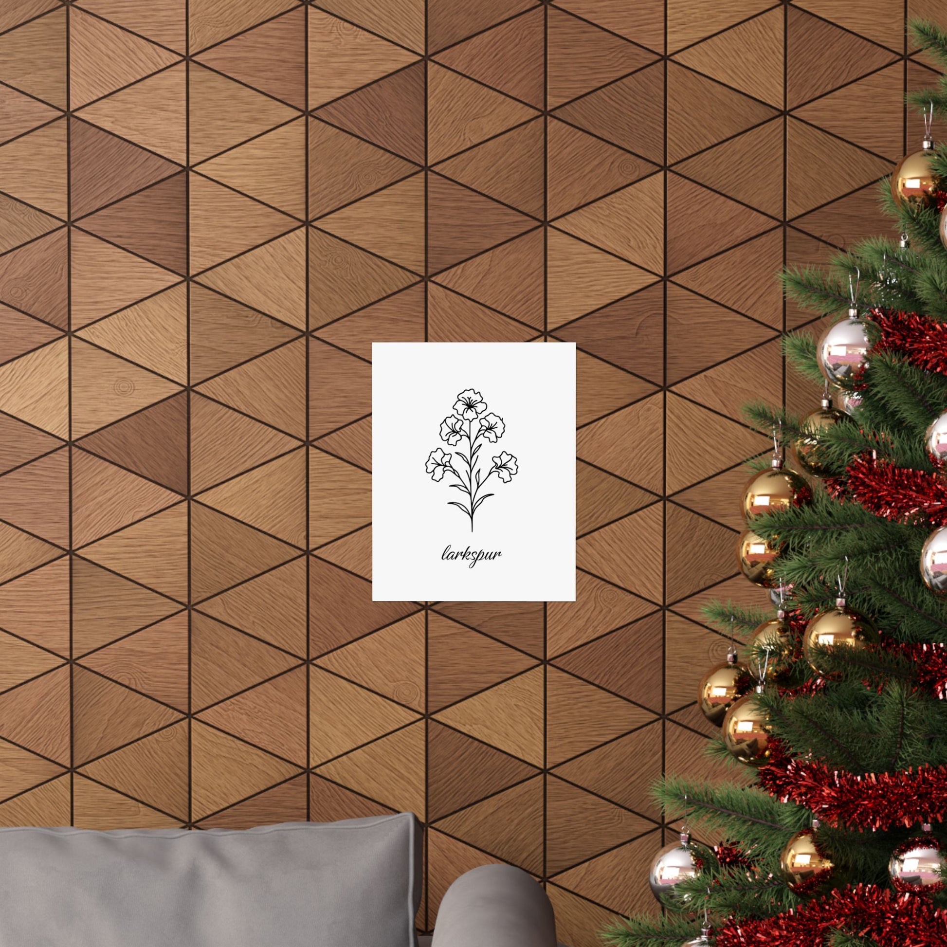 July Birth Flower Poster Larkspur