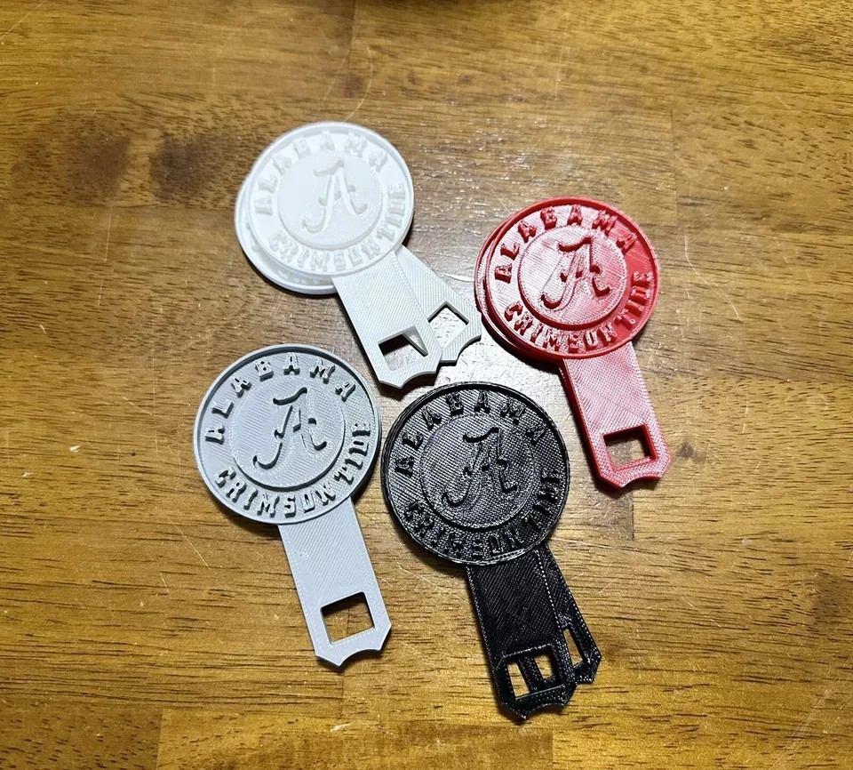 2 Universal Alabama Car Seat Belt Buckle Clip/Alabama Roll Tide keychain