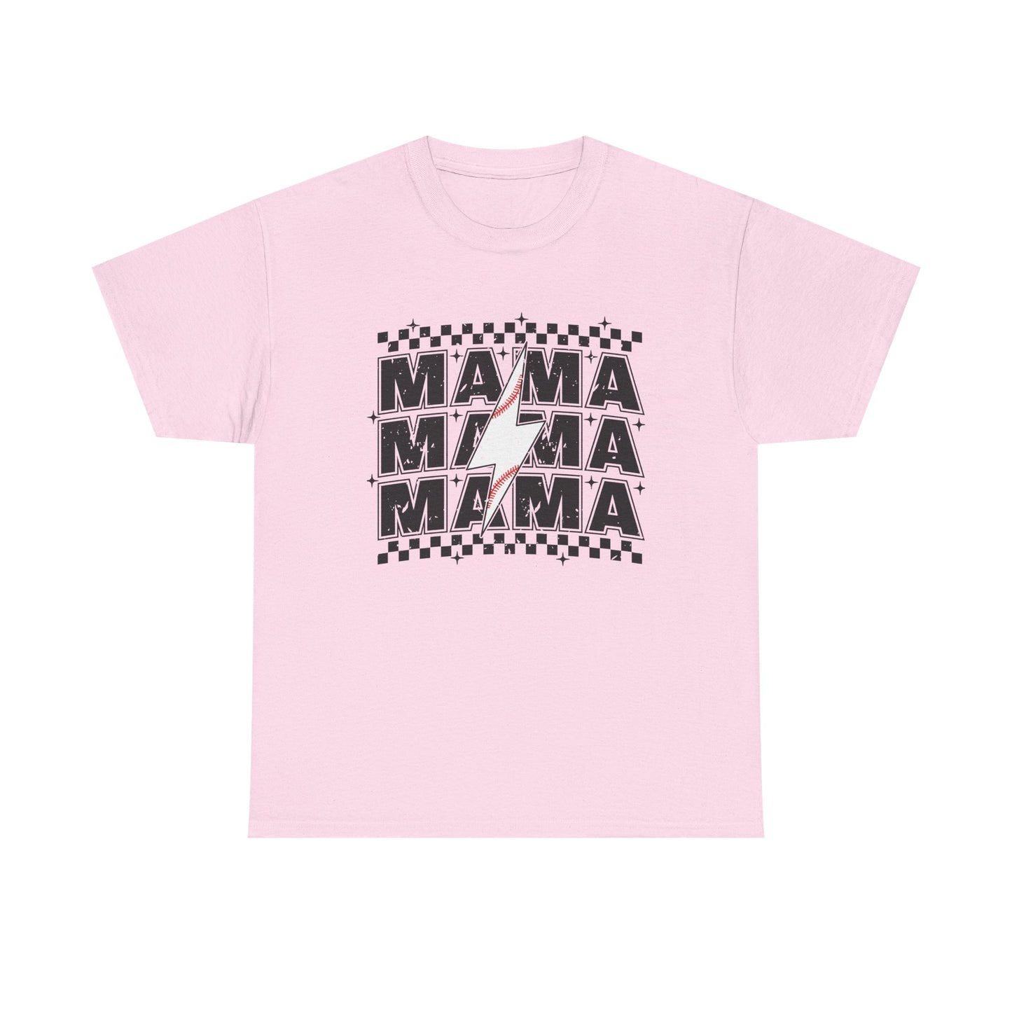 Mama Baseball Tee, Mama lightening bolt baseball t-shirt