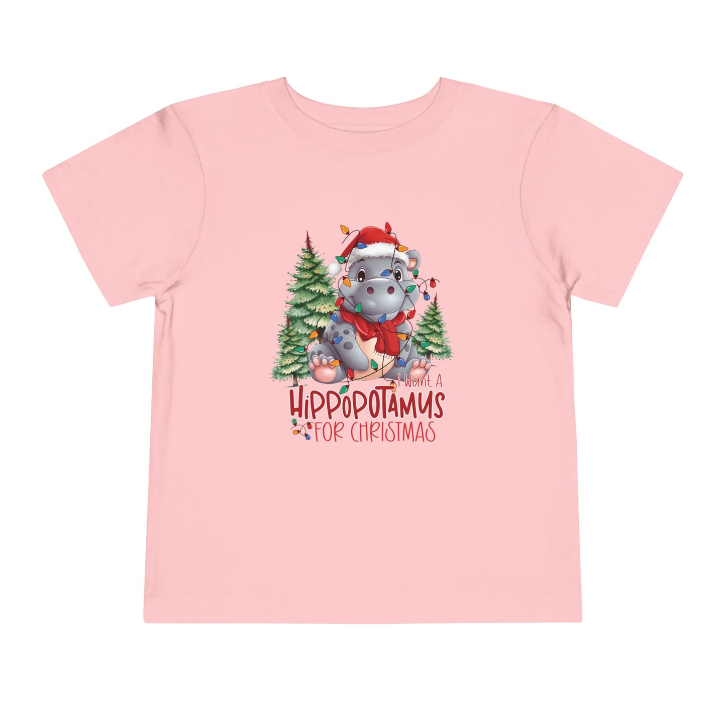 I want a hippopotamus for Christmas Toddler Short Sleeve Tee/ Bella Canvas Soft Toddler tee