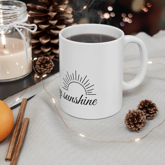 You are my sunshine simplistic heart coffee mug