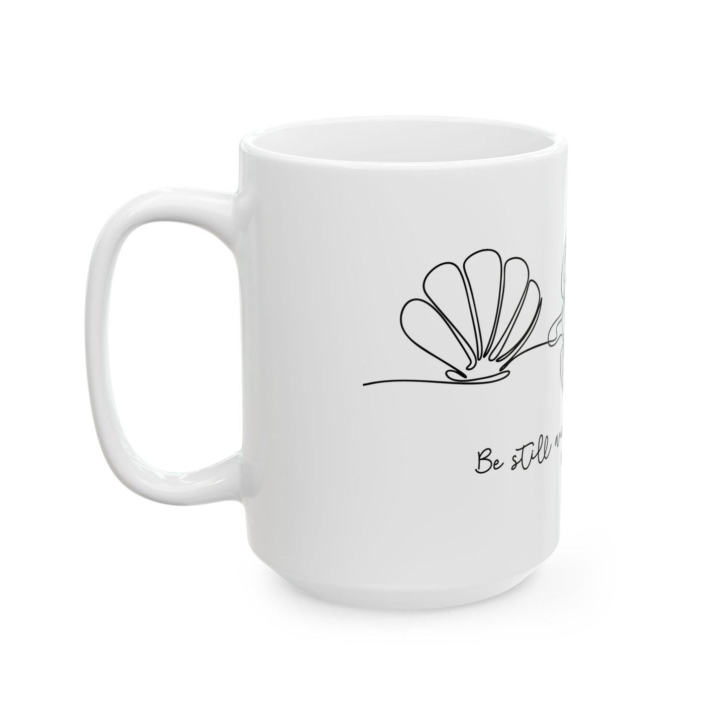 Ocean-Inspired Ceramic Mug with Motivational Quote, Beach Decor, Gift for Ocean Lovers, Relaxation Mug, Inspirational Coffee