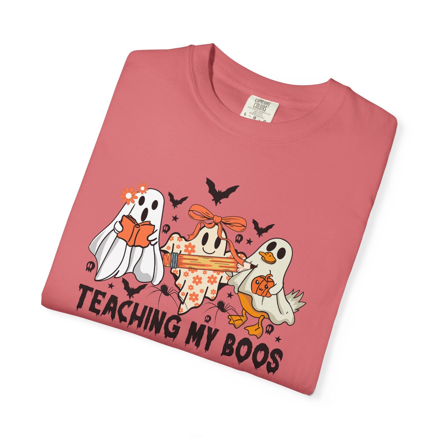 Ghostly Teaching T-Shirt, Halloween Gift, Spooky Tee, Fun Family Shirt, Unisex Cotton Top - Haunted Teacher Apparel