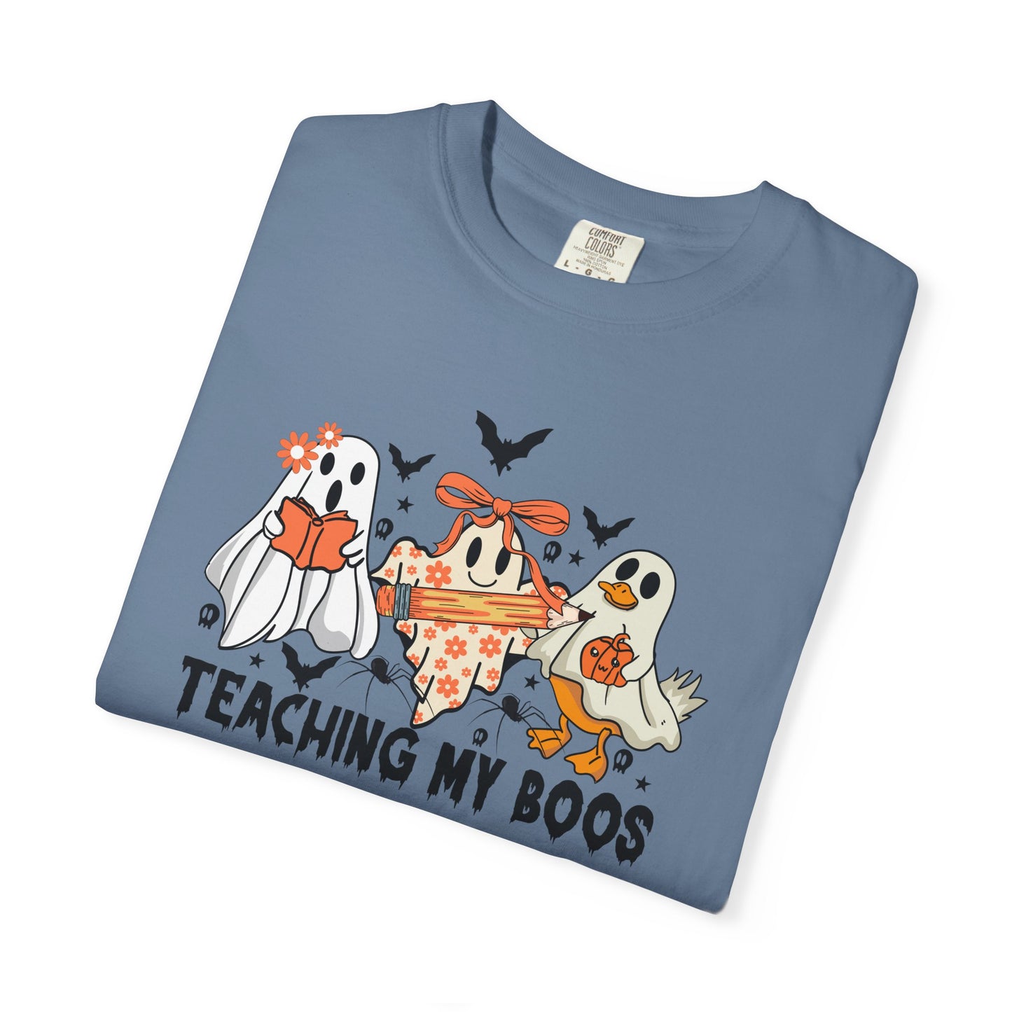 Ghostly Teaching T-Shirt, Halloween Gift, Spooky Tee, Fun Family Shirt, Unisex Cotton Top - Haunted Teacher Apparel