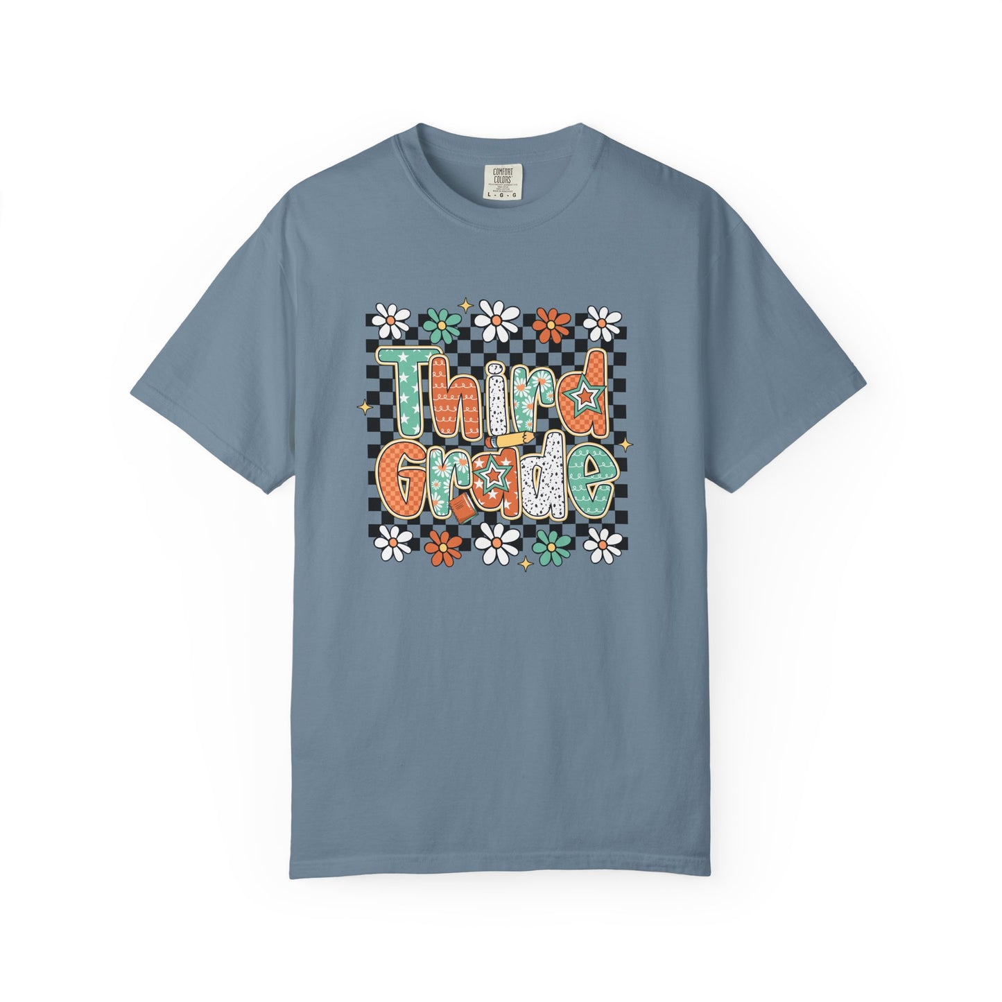 Retro Third Grade Unisex Garment-Dyed T-shirt, Back to School Shirt, Teacher Tee