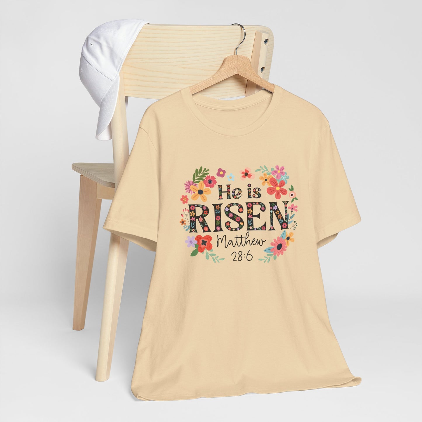 He is Risen Floral Tee, Easter Celebration Shirt, Christian Faith Apparel, Spring Outfit, Inspirational Gift