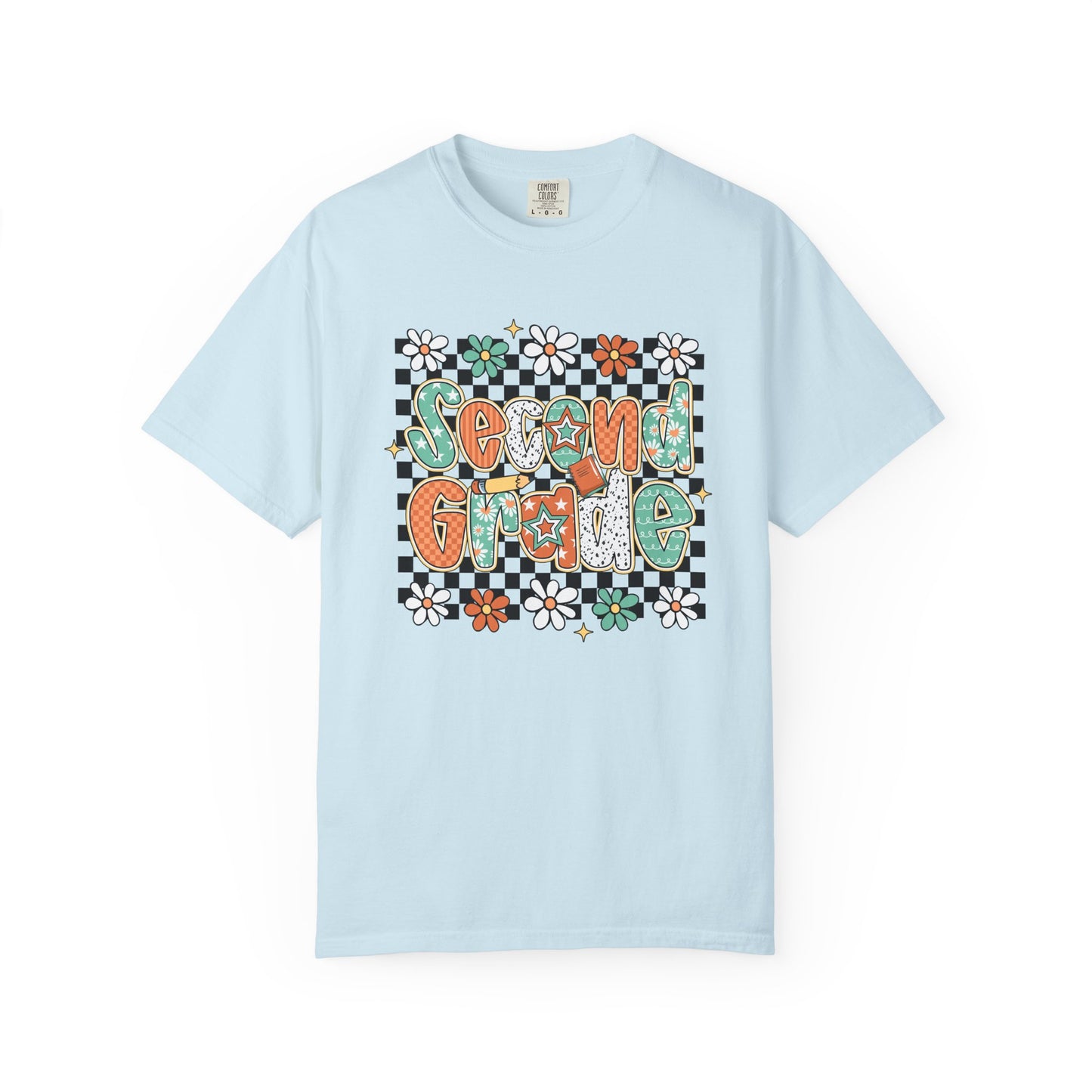 Retro Second Grade Teacher Tee Unisex Garment-Dyed T-shirt, School Teacher Gift, Back to School