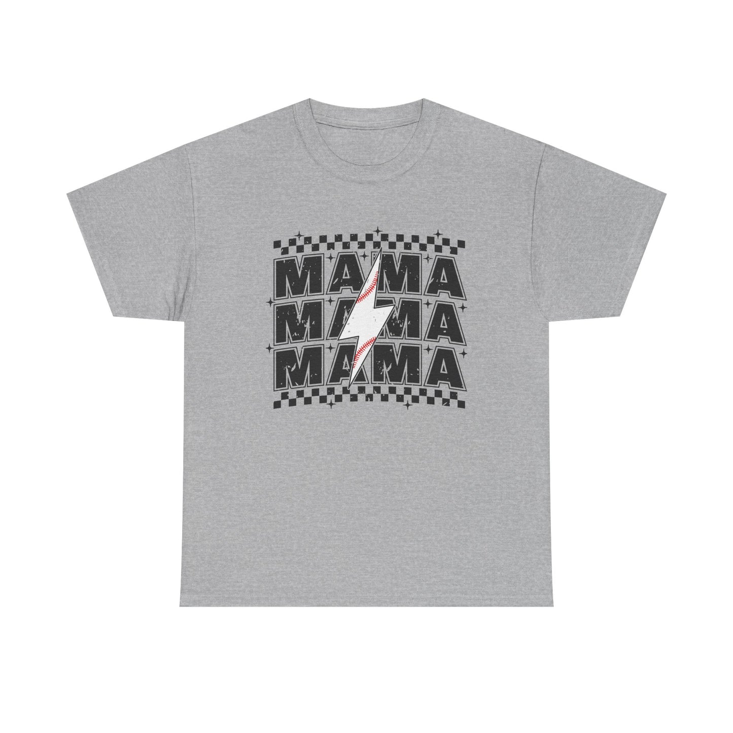 Mama Baseball Tee, Mama lightening bolt baseball t-shirt