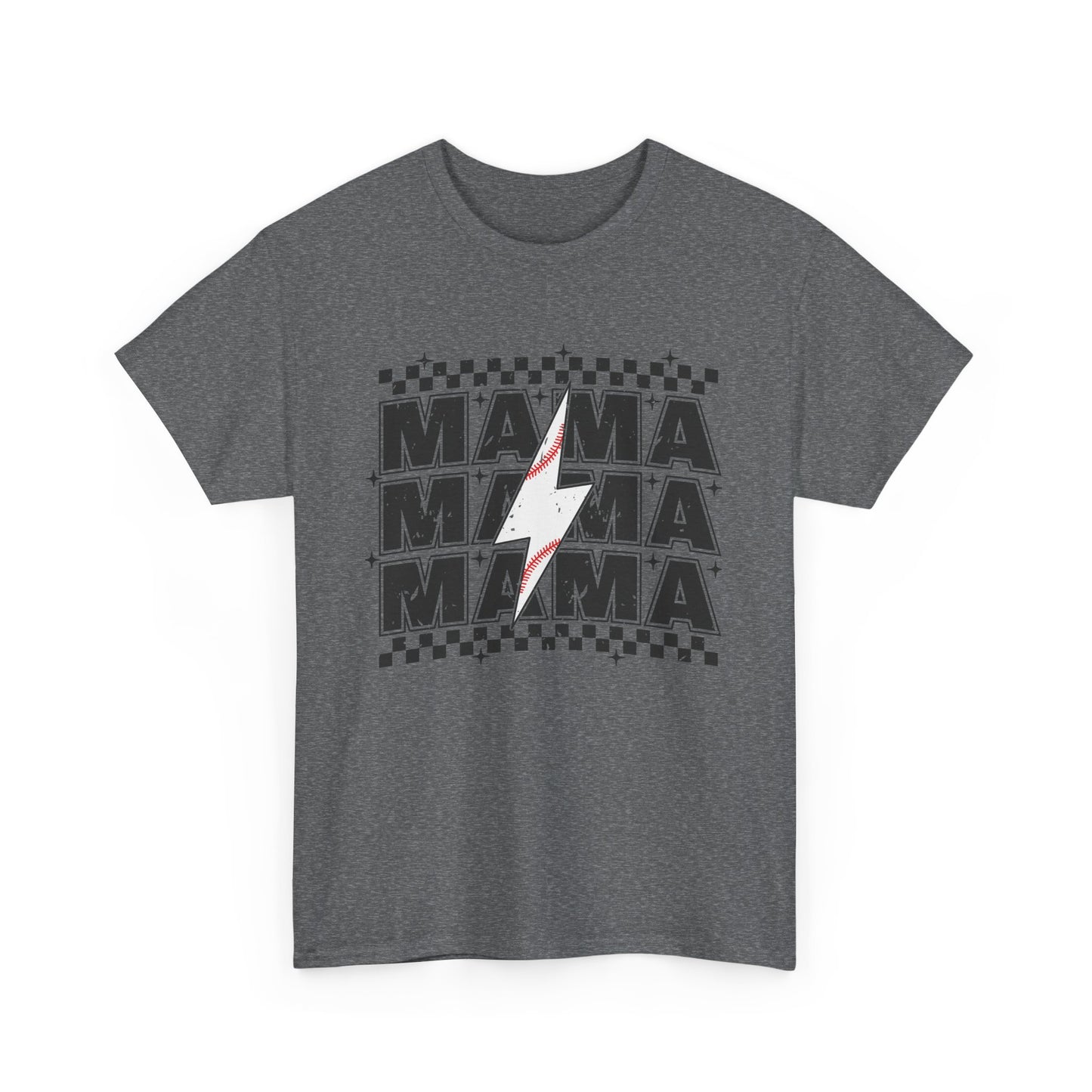 Mama Baseball Tee, Mama lightening bolt baseball t-shirt