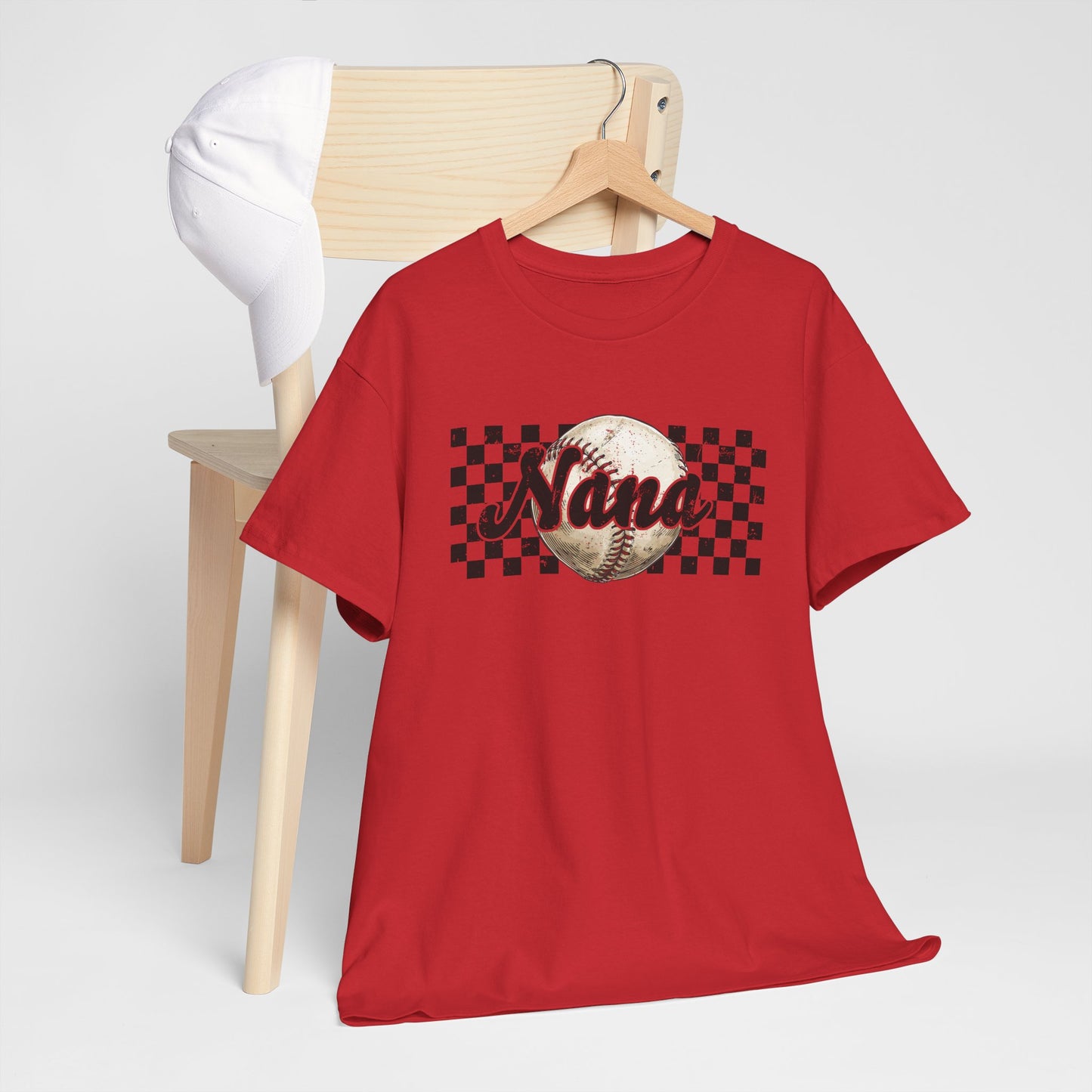 Personalized Baseball Nana Tee, Unisex Heavy Cotton Shirt for Grandparents, Sports Gift, Soft Tee for Mother's Day, Birthday Celebration