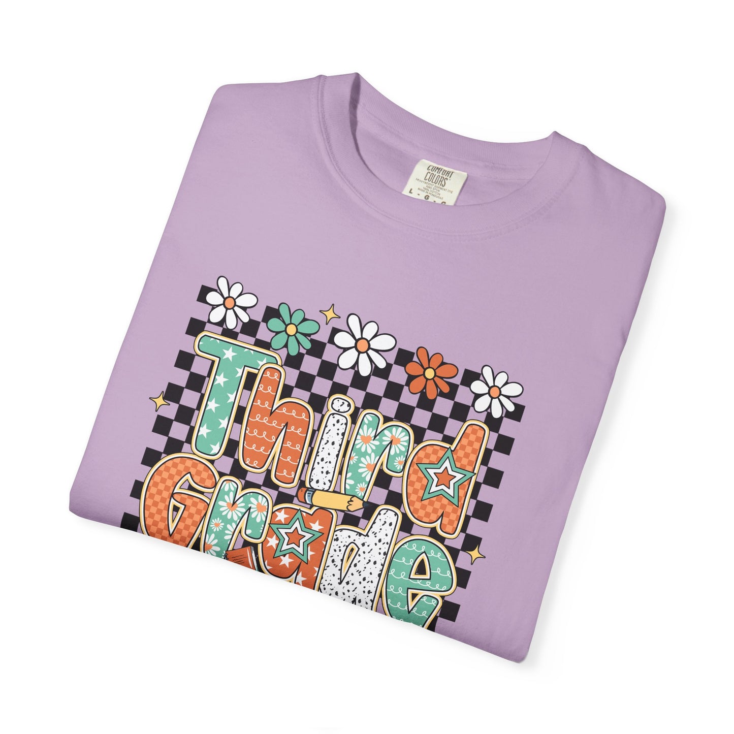 Retro Third Grade Unisex Garment-Dyed T-shirt, Back to School Shirt, Teacher Tee
