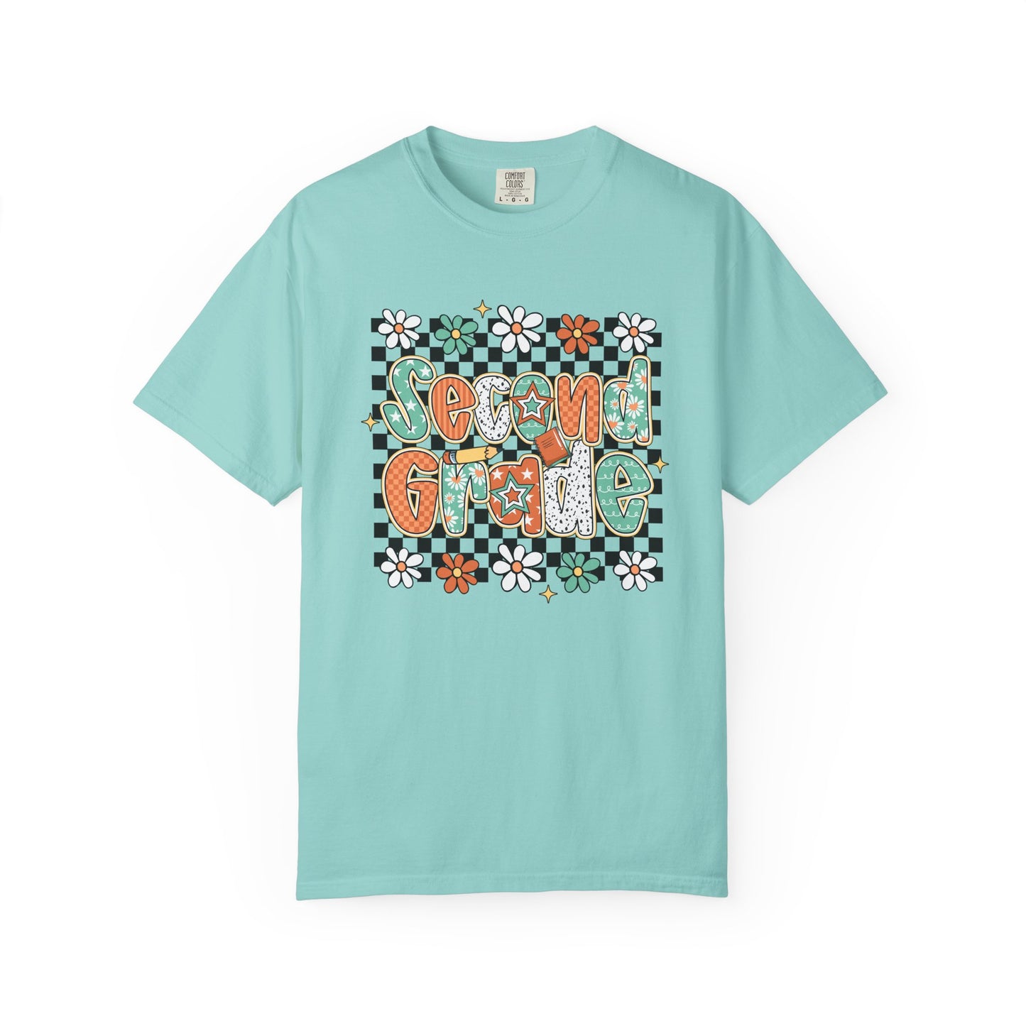 Retro Second Grade Teacher Tee Unisex Garment-Dyed T-shirt, School Teacher Gift, Back to School