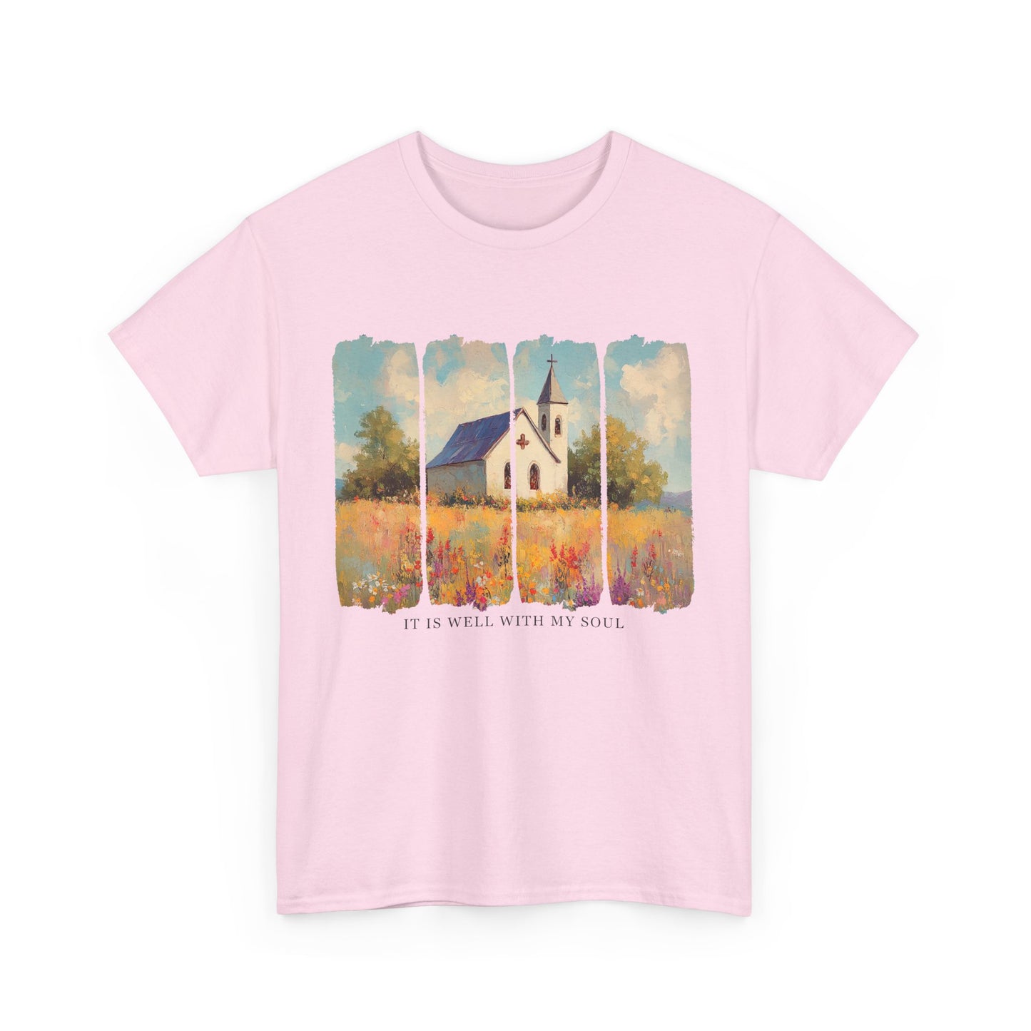 Inspirational Unisex Heavy Cotton Tee - "It Is Well With My Soul" - Faith Shirt, Spiritual Gift, Comfort Tee, Religious