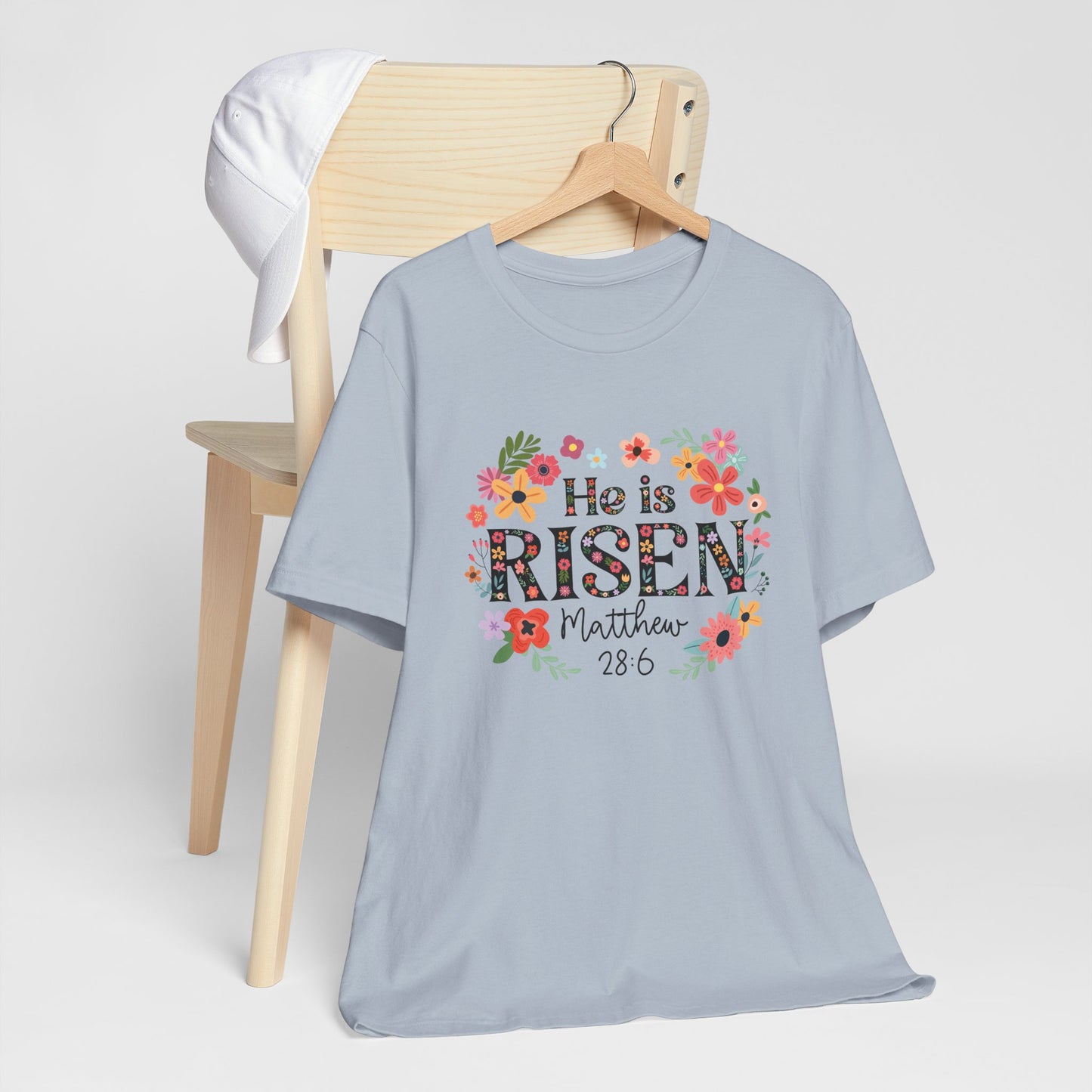 He is Risen Floral Tee, Easter Celebration Shirt, Christian Faith Apparel, Spring Outfit, Inspirational Gift