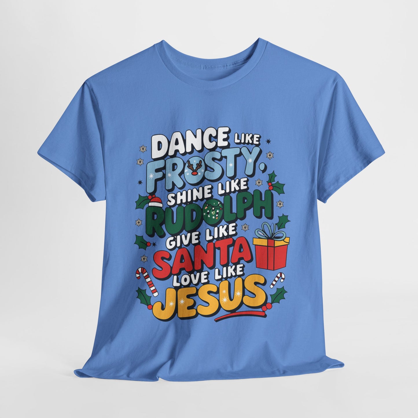 Holiday Unisex Heavy Cotton Tee/Christmas Tee/Dance like Frosty/Christmas Retro Shirt