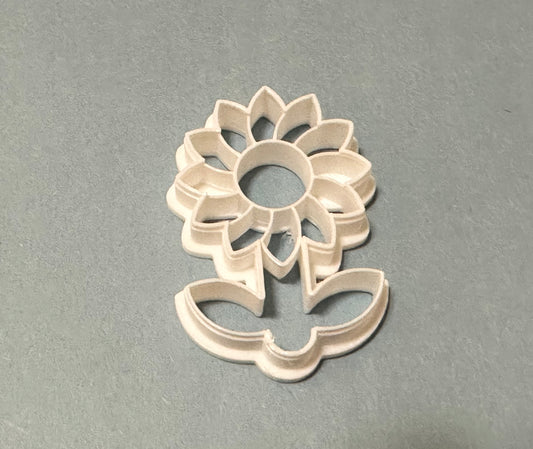 Sunflower cookie cutter with stamp