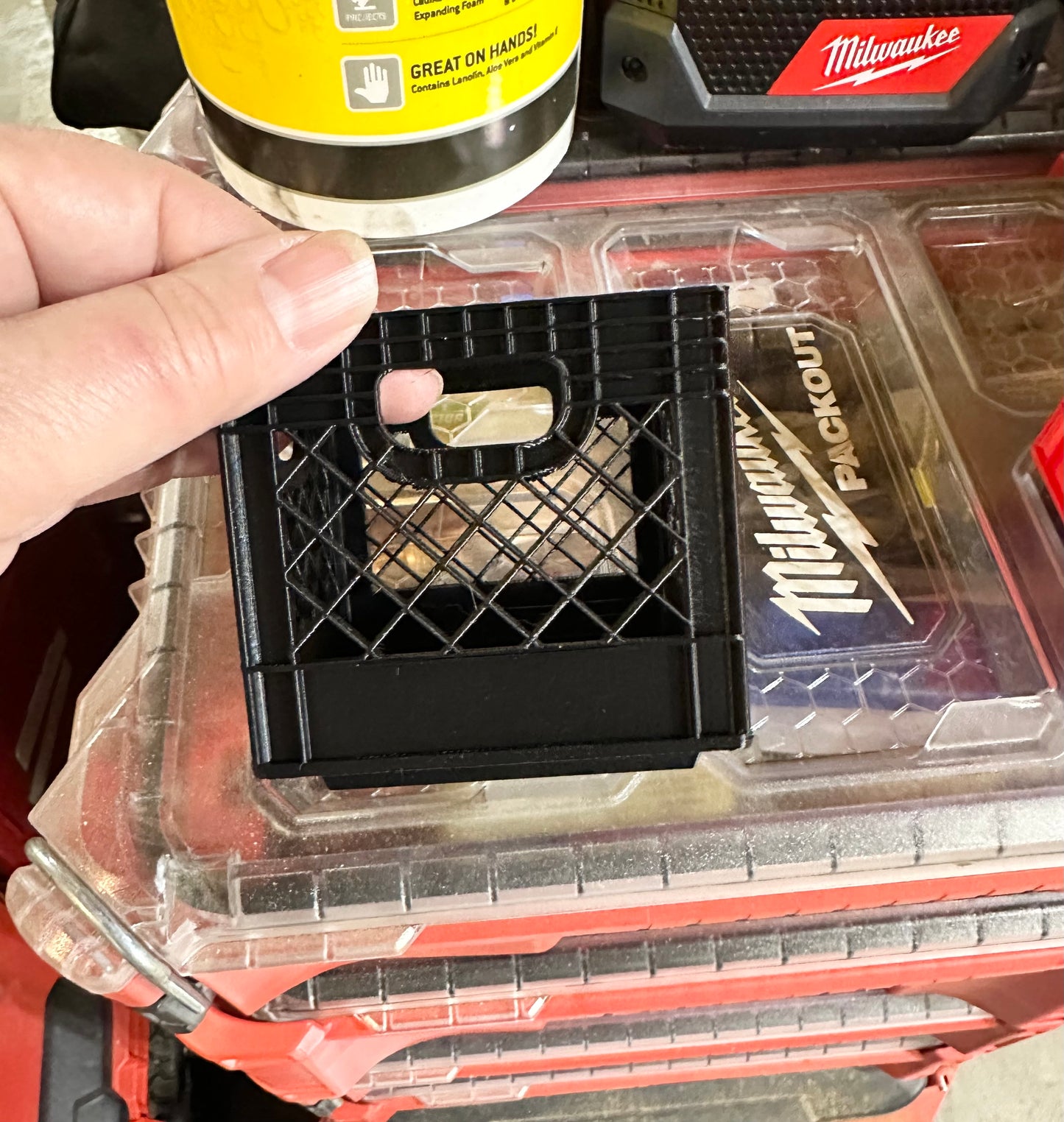 Milwaukee Packout small crate/Small Crate holder attaches to Milwaukee Packout