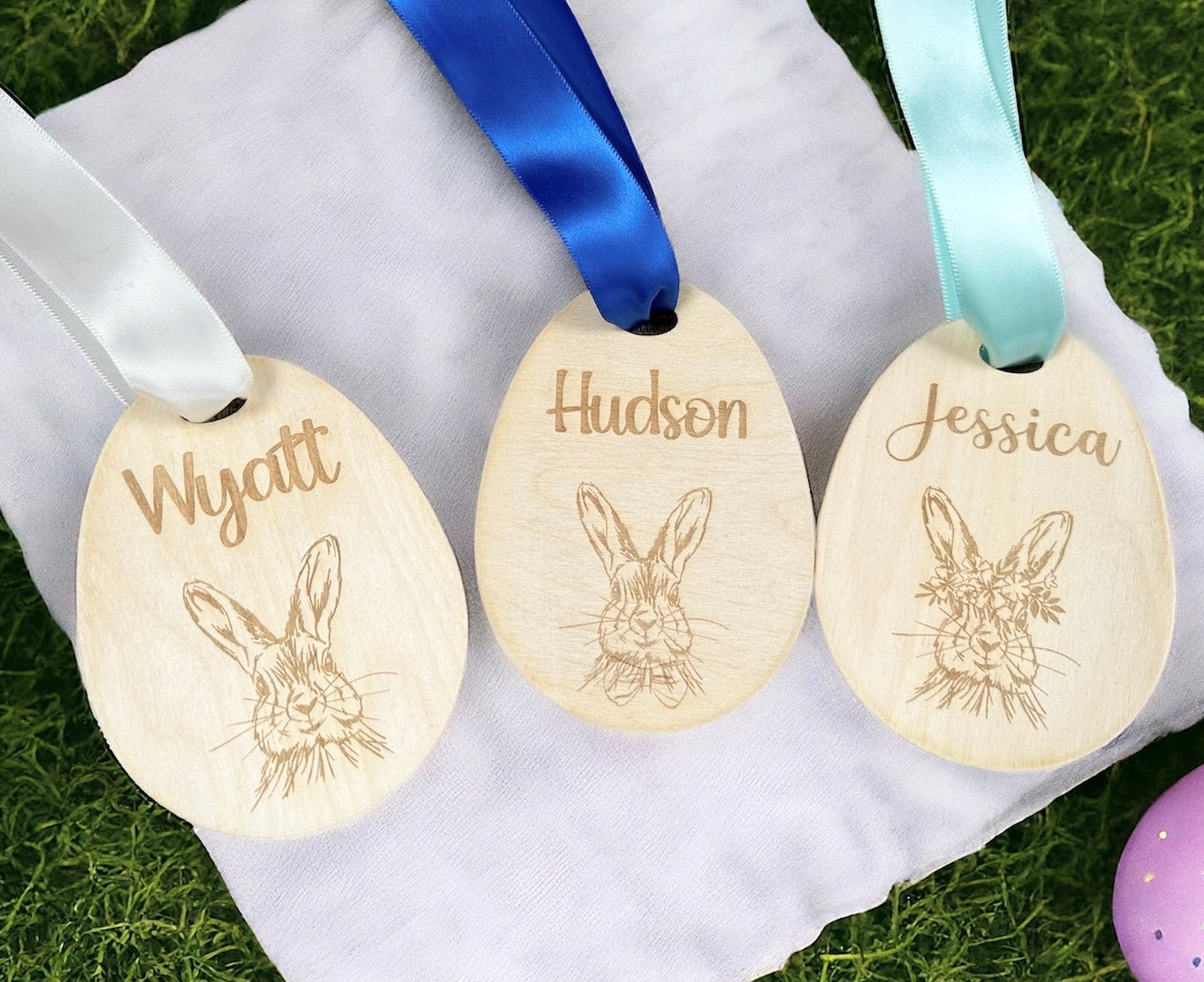 Personlized Easter Basket tag, Custom Laser-Engraved Easter Basket Tags