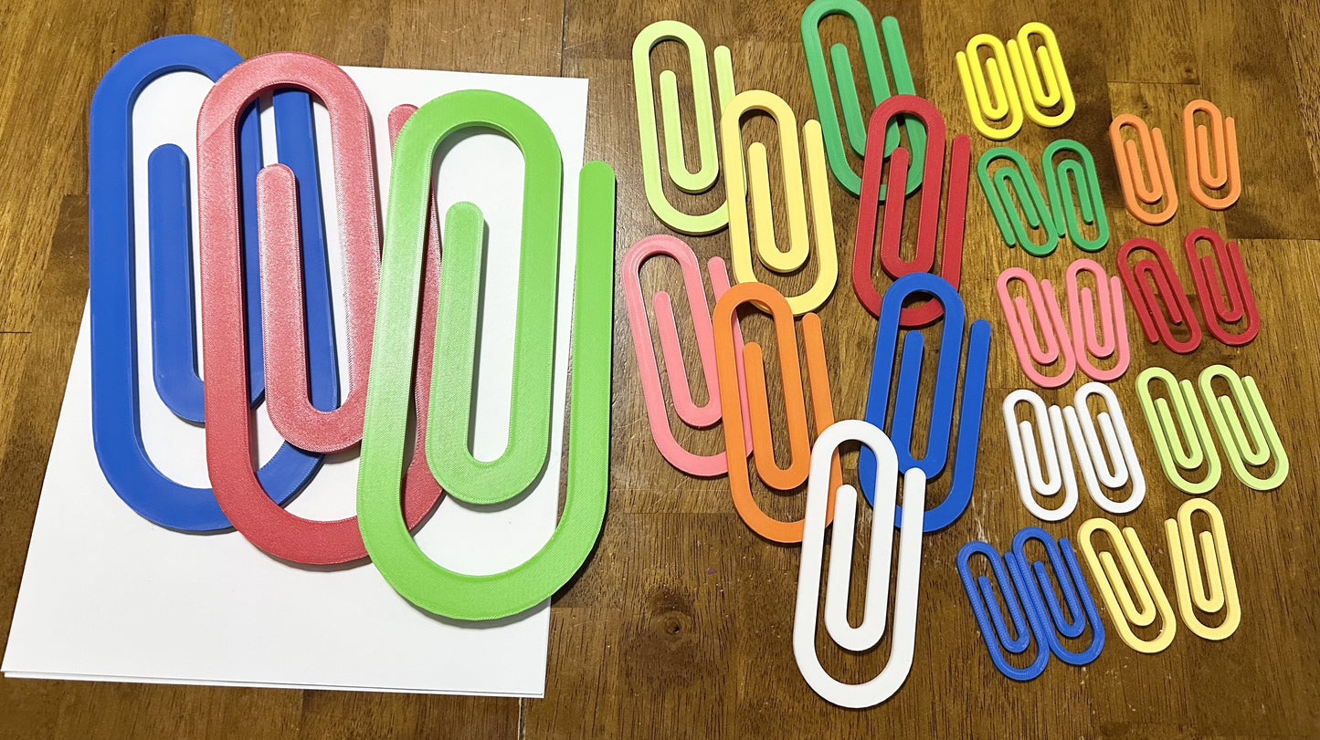 Jumbo Plastic Heavy Duty Paper Clips, Teacher Appreciation Gift, Design for Office Classroom Gift, School Supplies