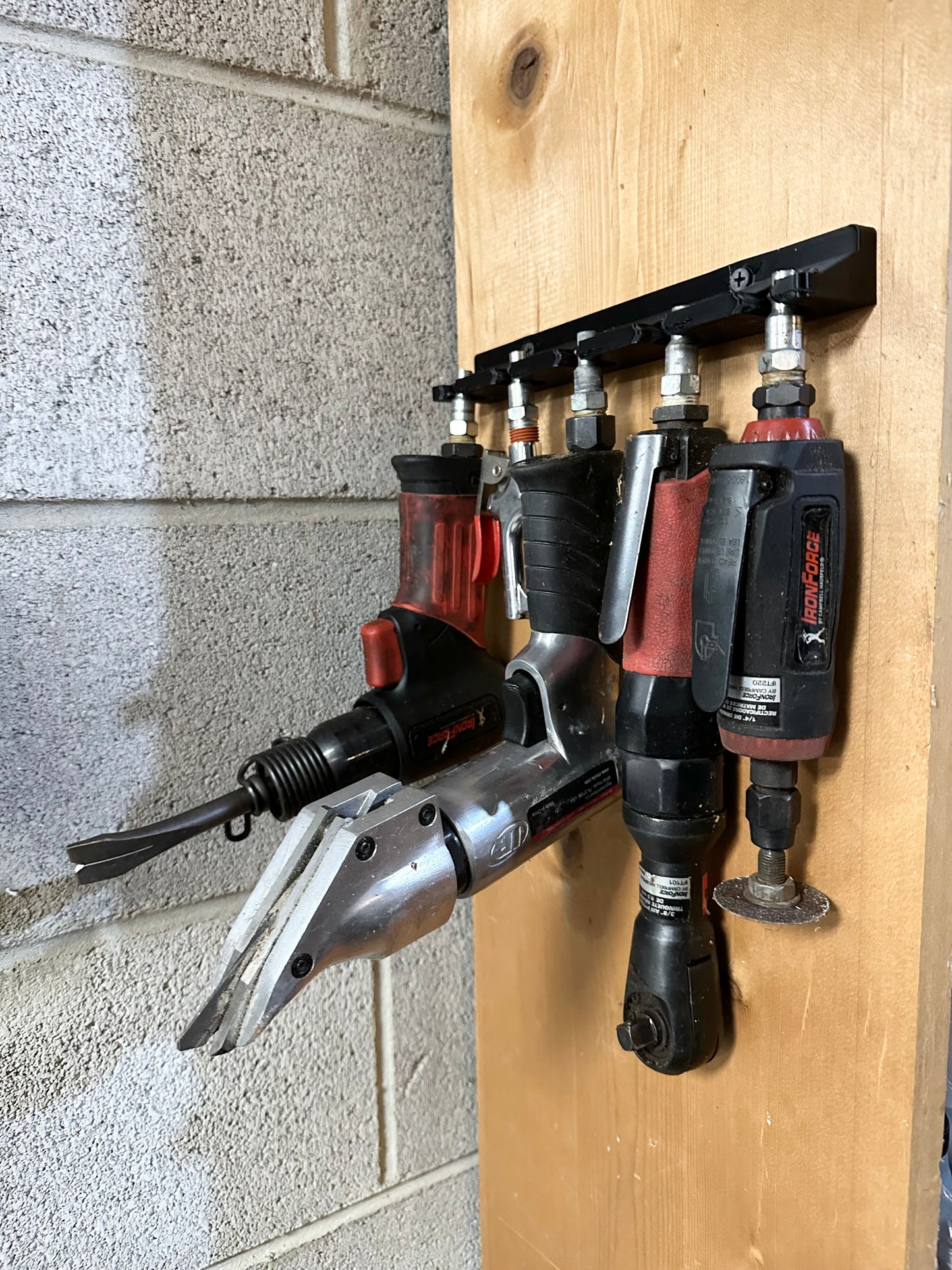 Five Slot Air Tool Holder/ Wall Mount 3D Printed