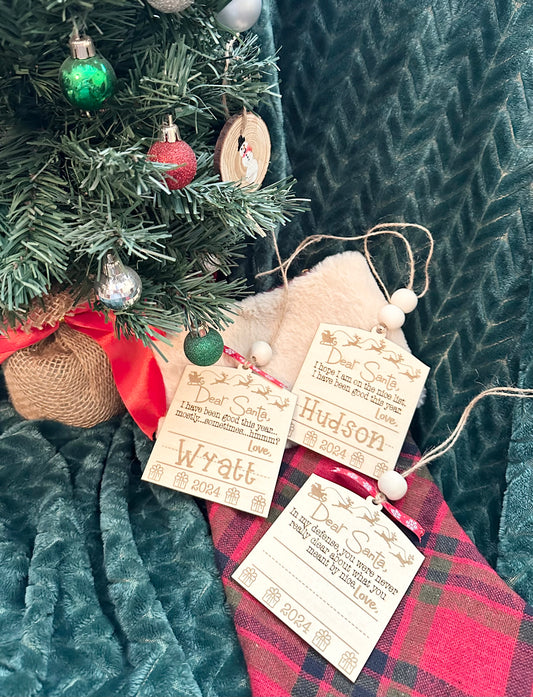 Dear Santa Ornament/ Personalized Child Name Ornament