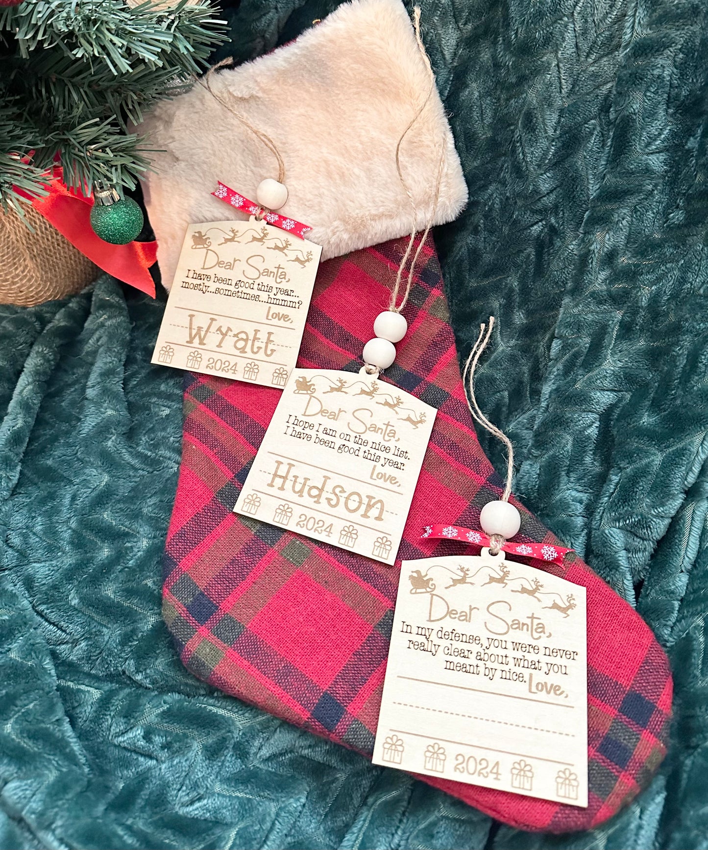 Dear Santa Ornament/ Personalized Child Name Ornament