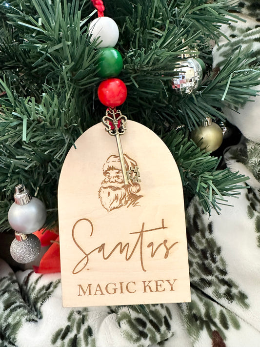 Santa's Magic Key/ Front & Back Personalized /Brass Key