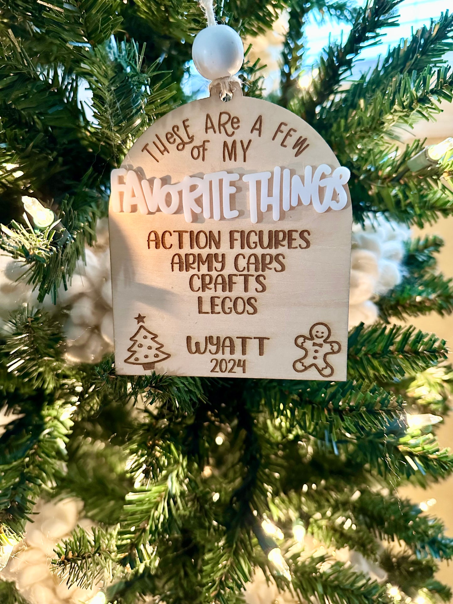 Kids Ornaments/ My favorite Things Personalized